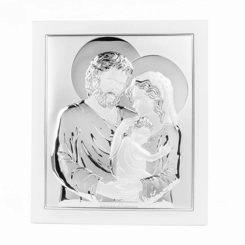 Religious Icon Holy Family with Wooden Base - Image 2