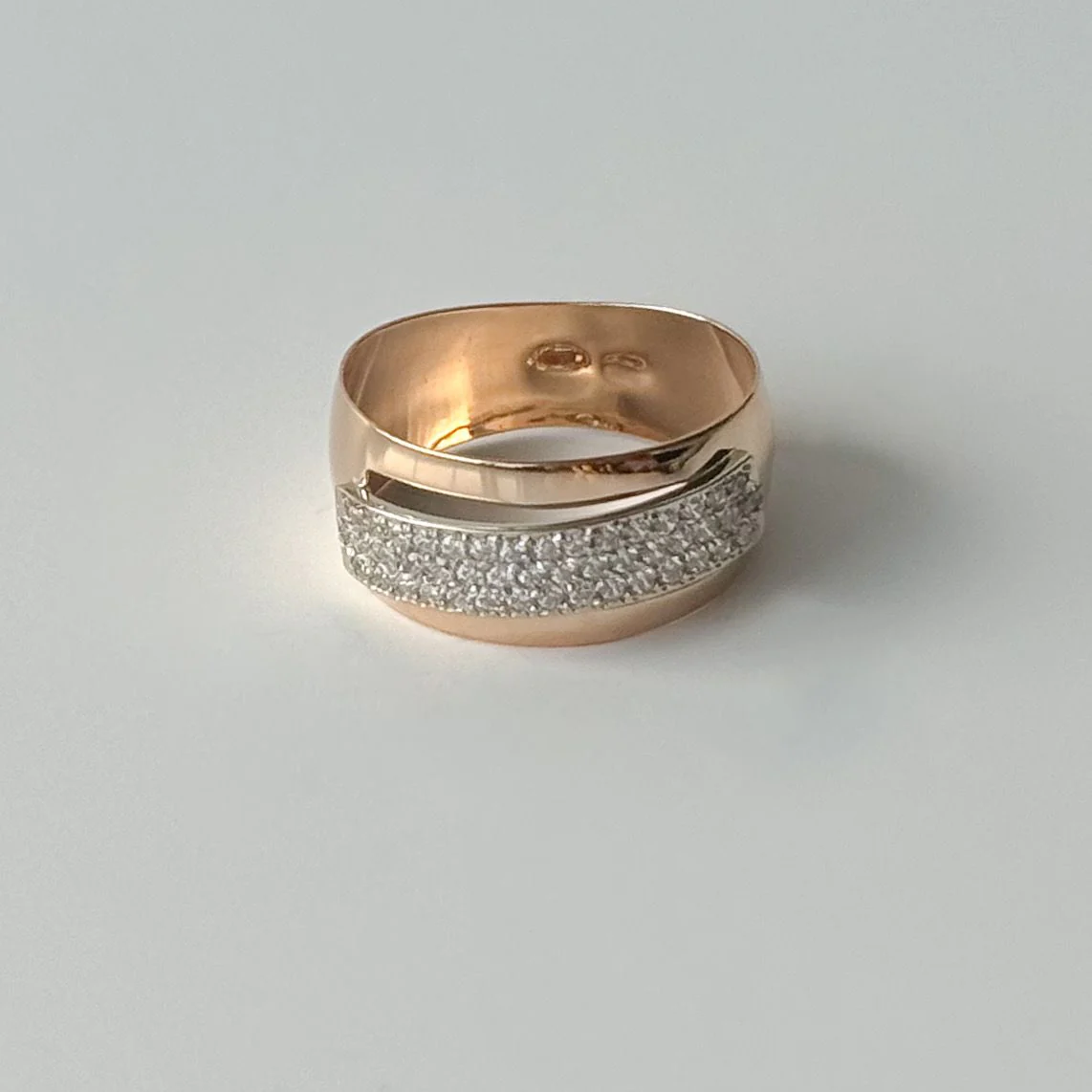 Ring in 14K/585 Rose and White Gold with Cubic Zirconia - Image 3