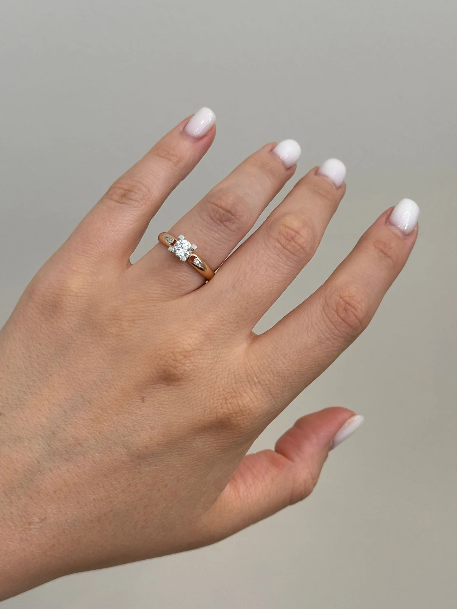 Ring in 14K/585 Rose and White Gold with Cubic Zirconia - Image 2