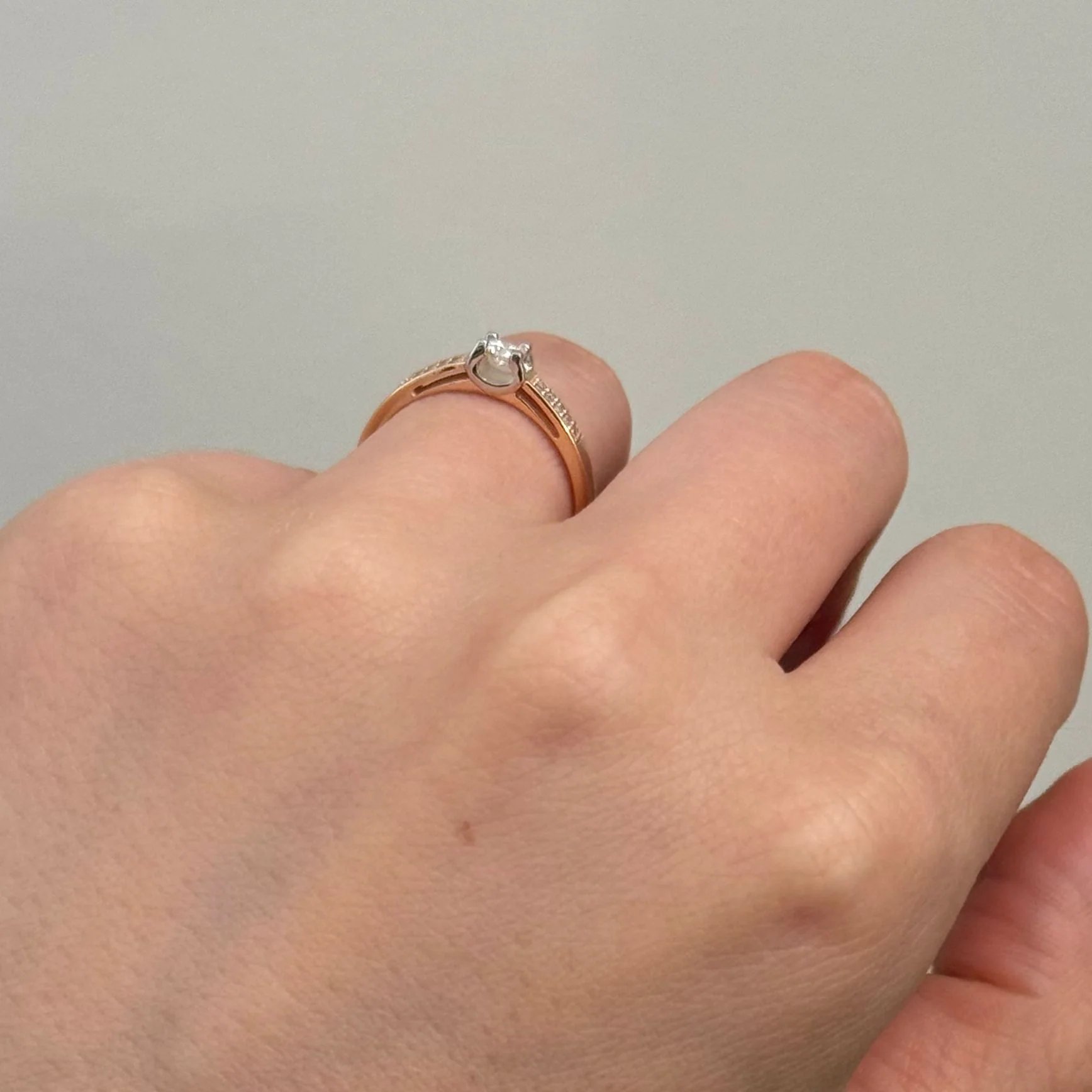 Ring in 14K/585 Rose and White Gold with Diamonds - Image 3
