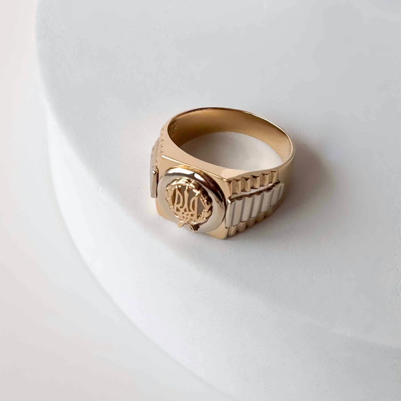 Ring in 14K/585 Rose and White Gold with Tryzub - Image 2