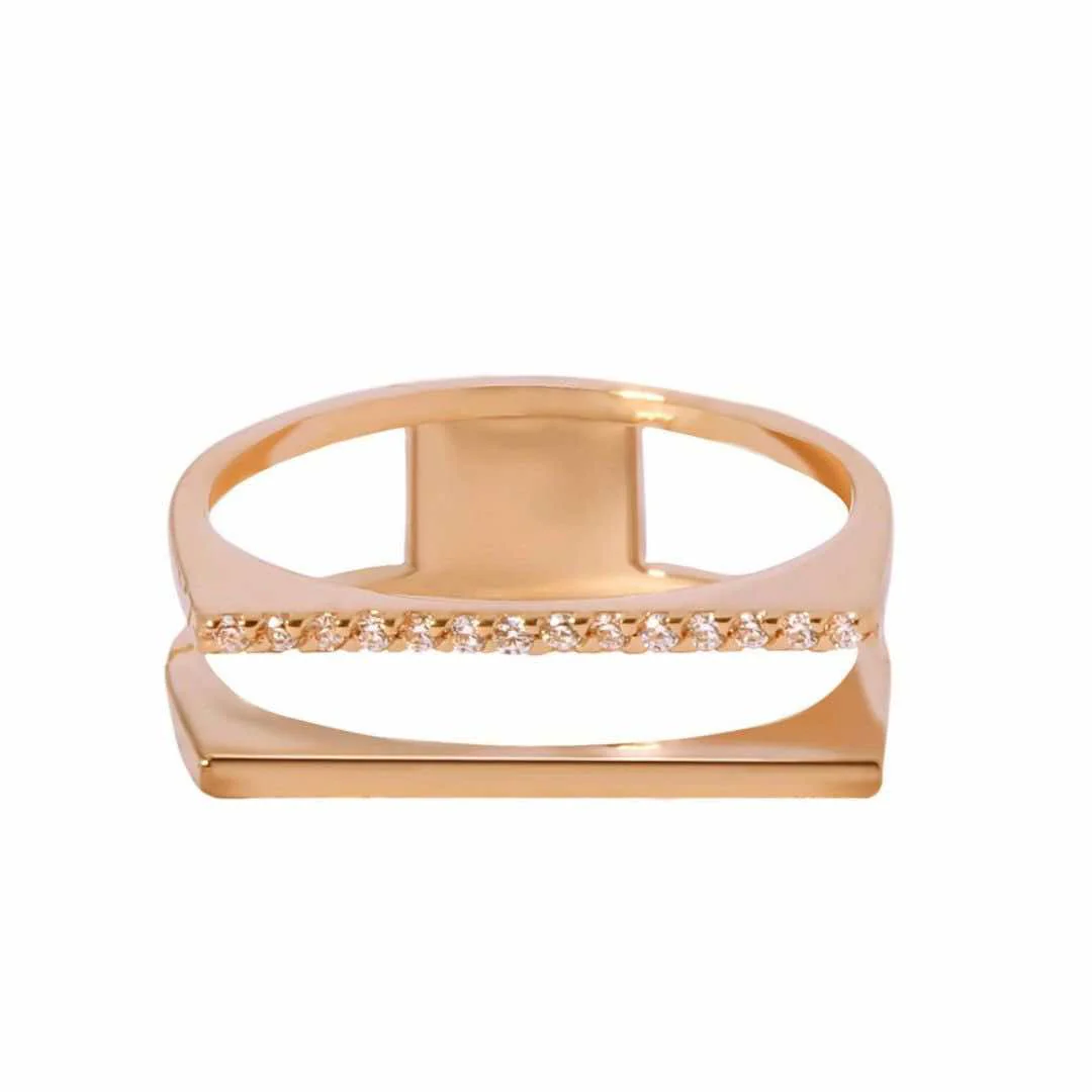 Ring in 14K/585 Rose Gold with Cubic Zirconia - Image 2