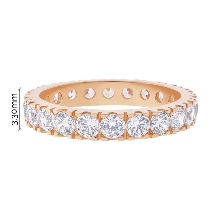 Ring in 14K/585 Rose Gold with Cubic Zirconia - Image 3