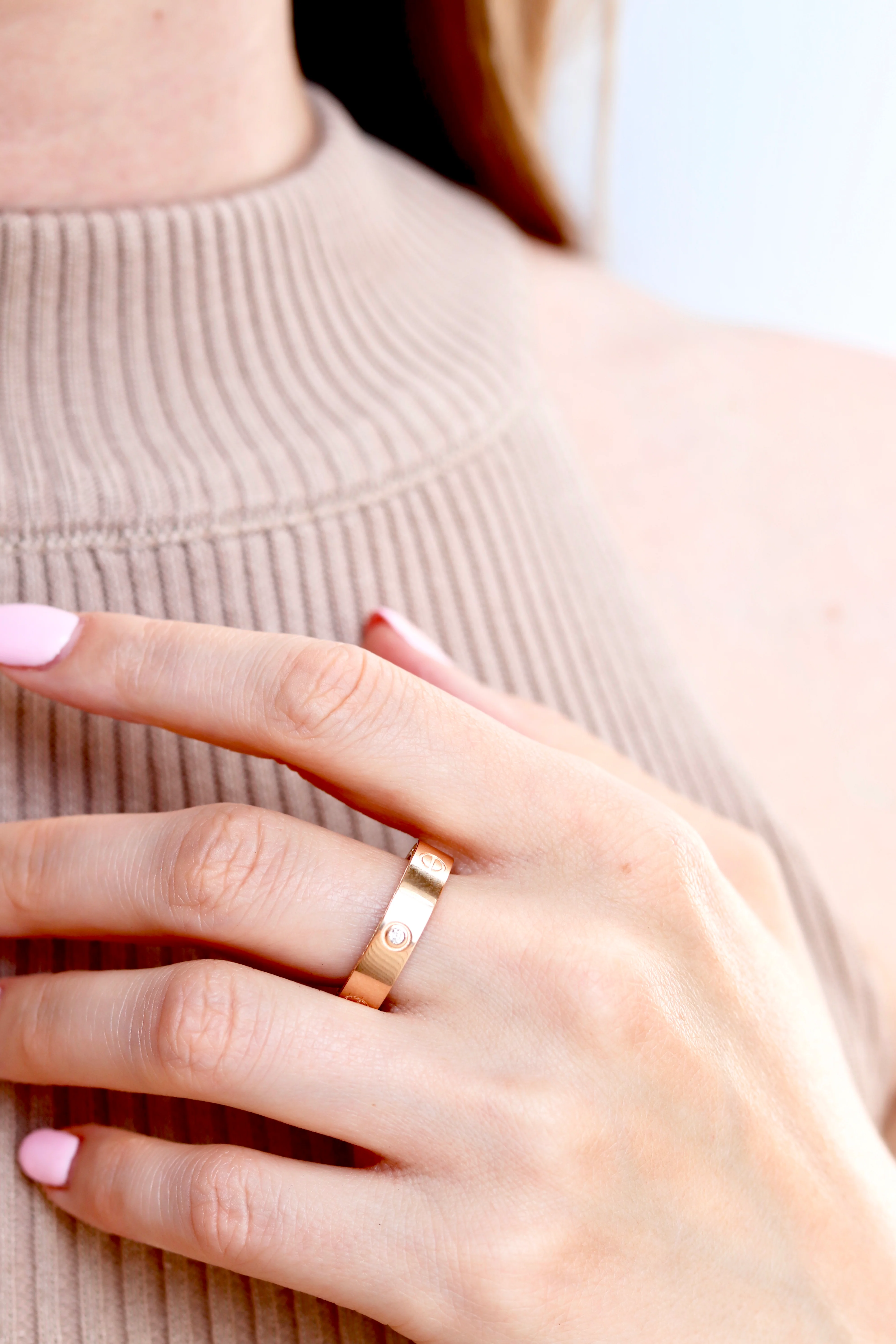 Ring in 14K/585 Rose Gold with Cubic Zirconia - Image 3