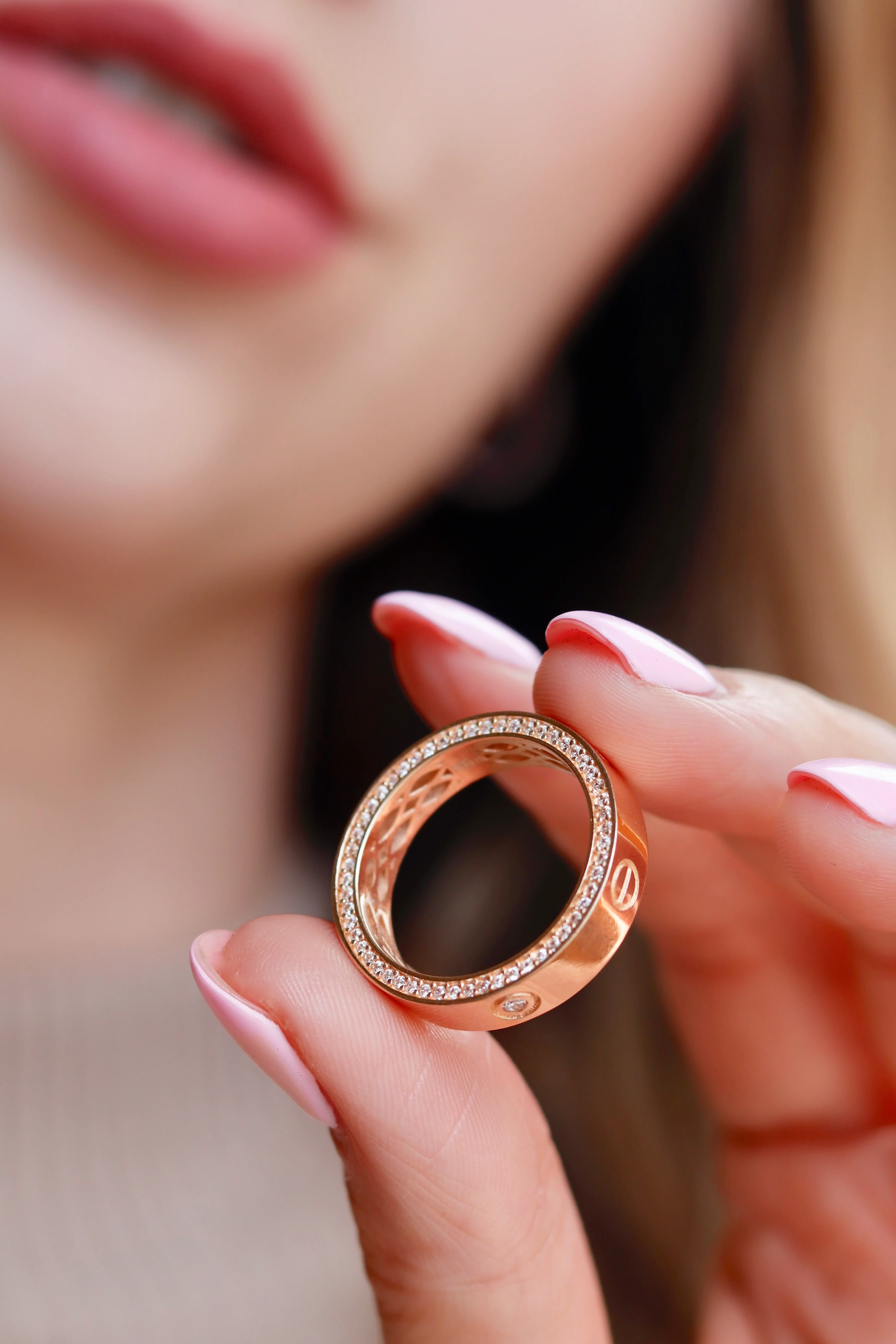 Ring in 14K/585 Rose Gold with Cubic Zirconia - Image 7