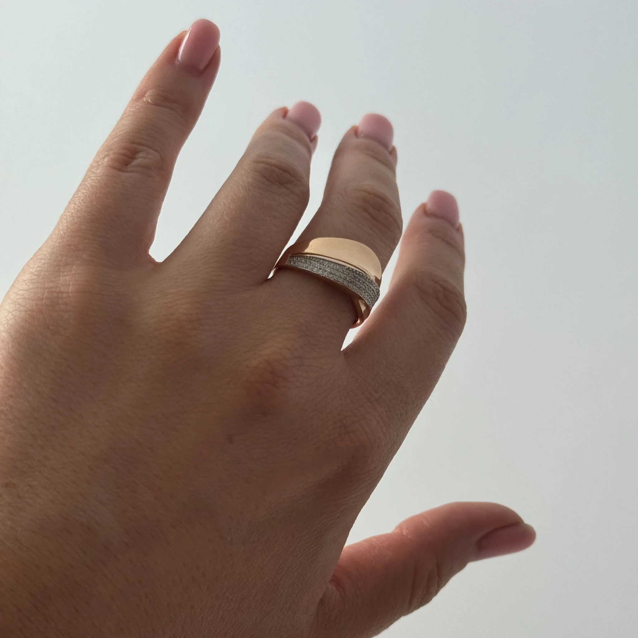 Ring in 14K/585 Rose Gold with Cubic Zirconia - Image 3