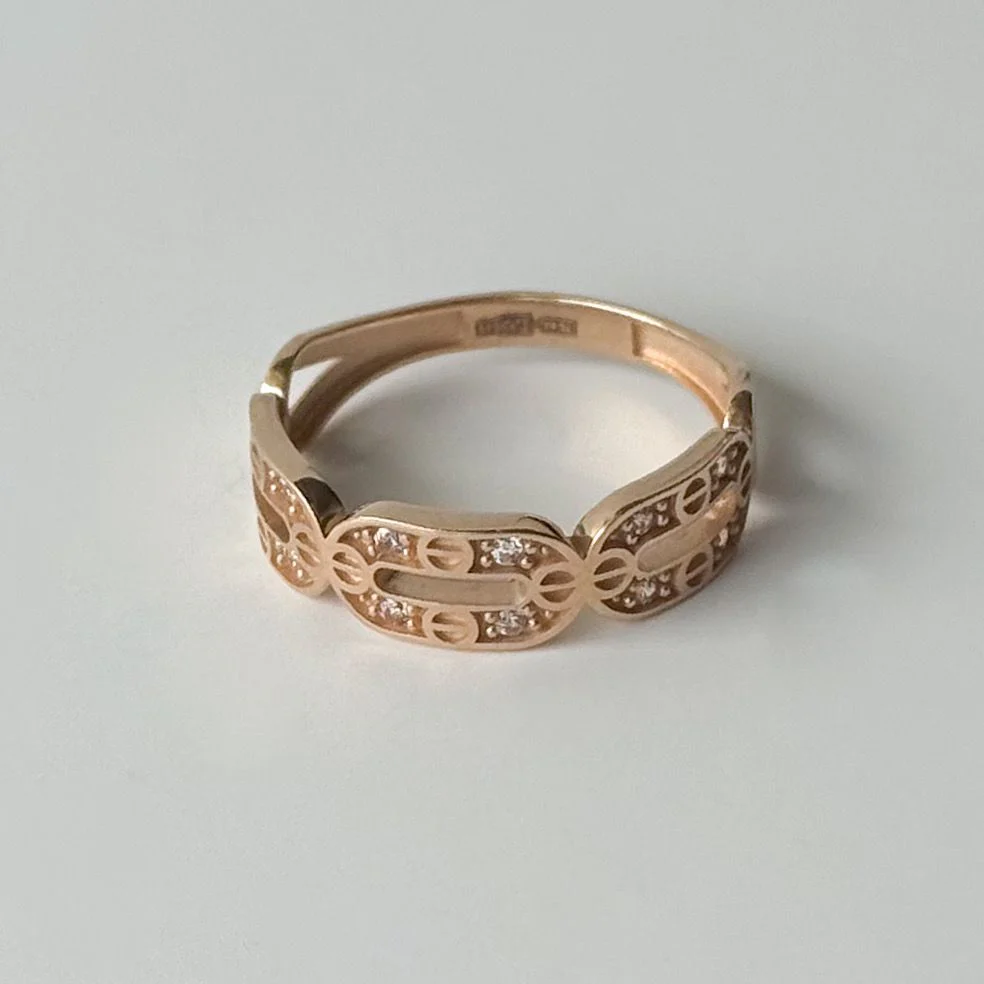 Ring in 14K/585 Rose Gold with Cubic Zirconia - Image 3