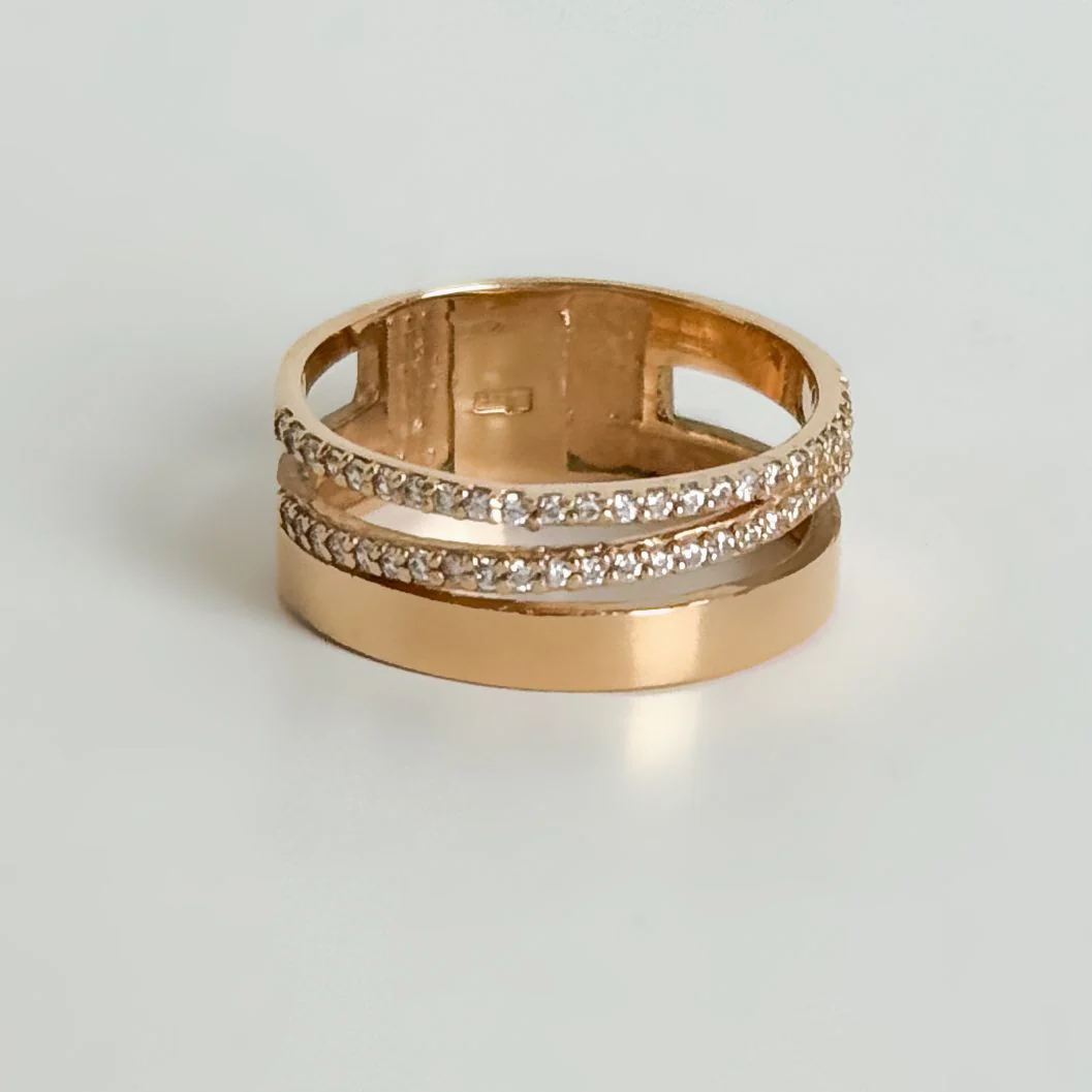 Ring in 14K/585 Rose Gold with Cubic Zirconia - Image 3