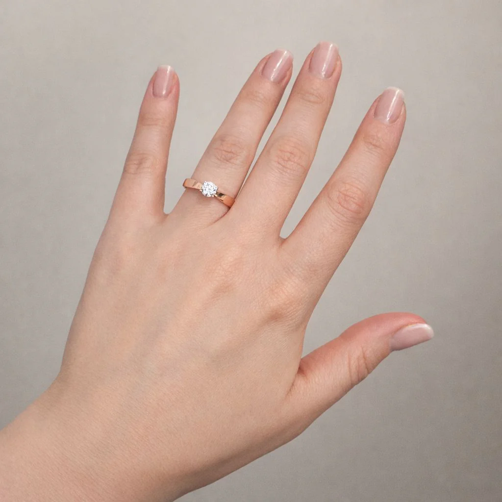 Ring in 14K/585 Rose Gold with Cubic Zirconia - Image 2