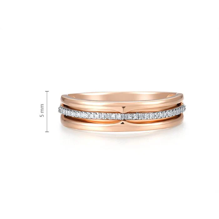 Ring in 14K/585 Rose Gold with Diamonds - Image 2