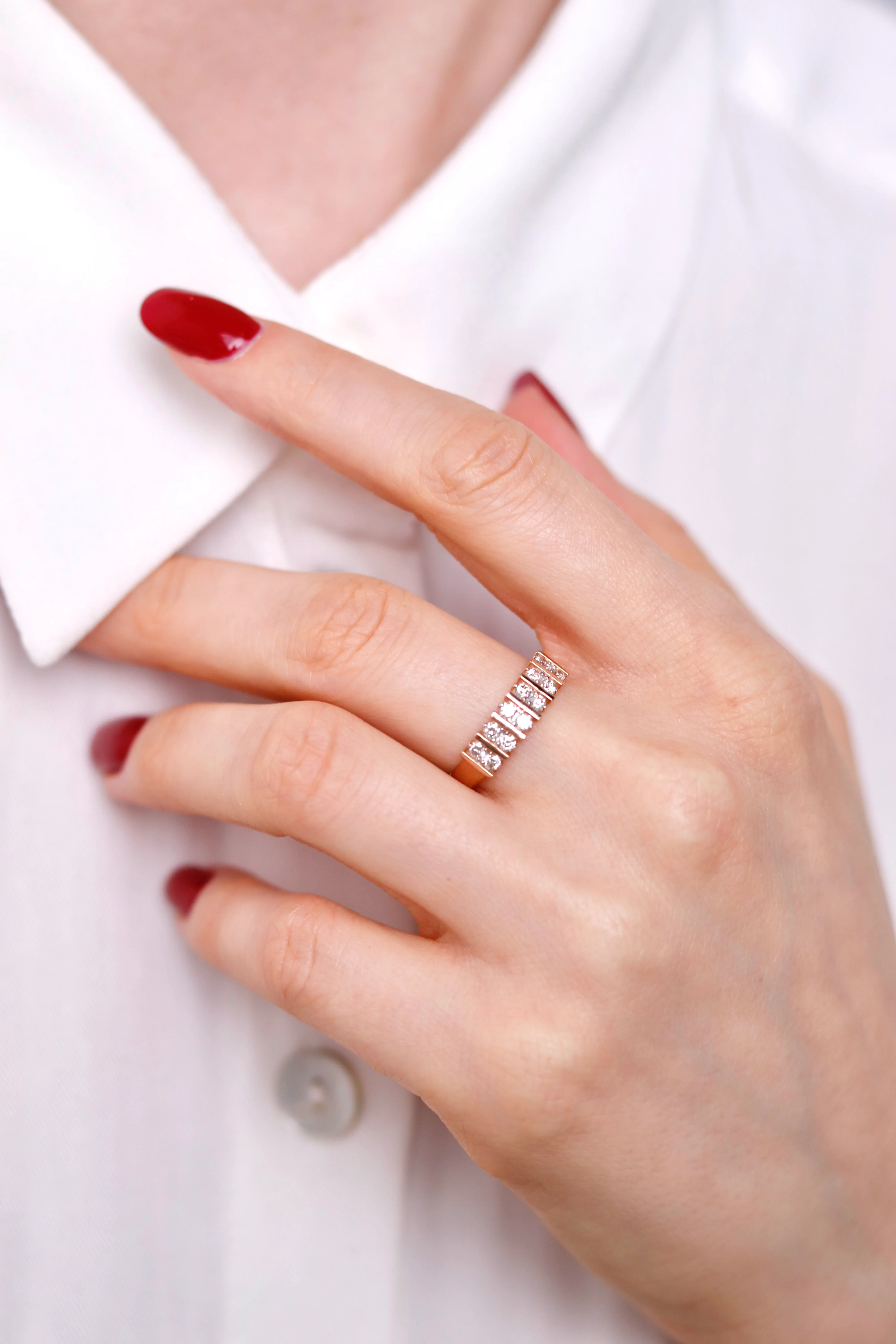 Ring in 14K/585 Rose Gold with Diamonds - Image 2