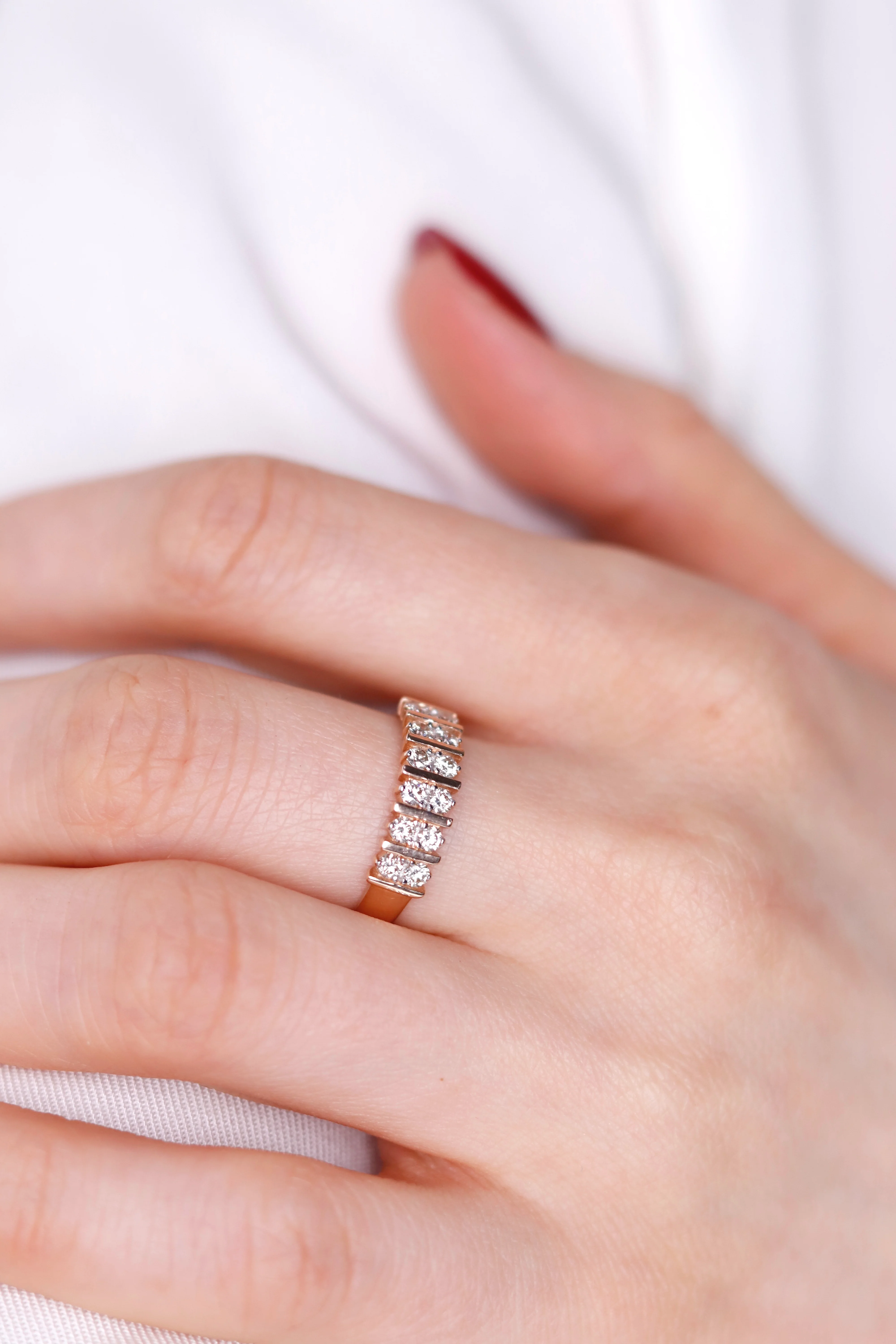 Ring in 14K/585 Rose Gold with Diamonds - Image 3