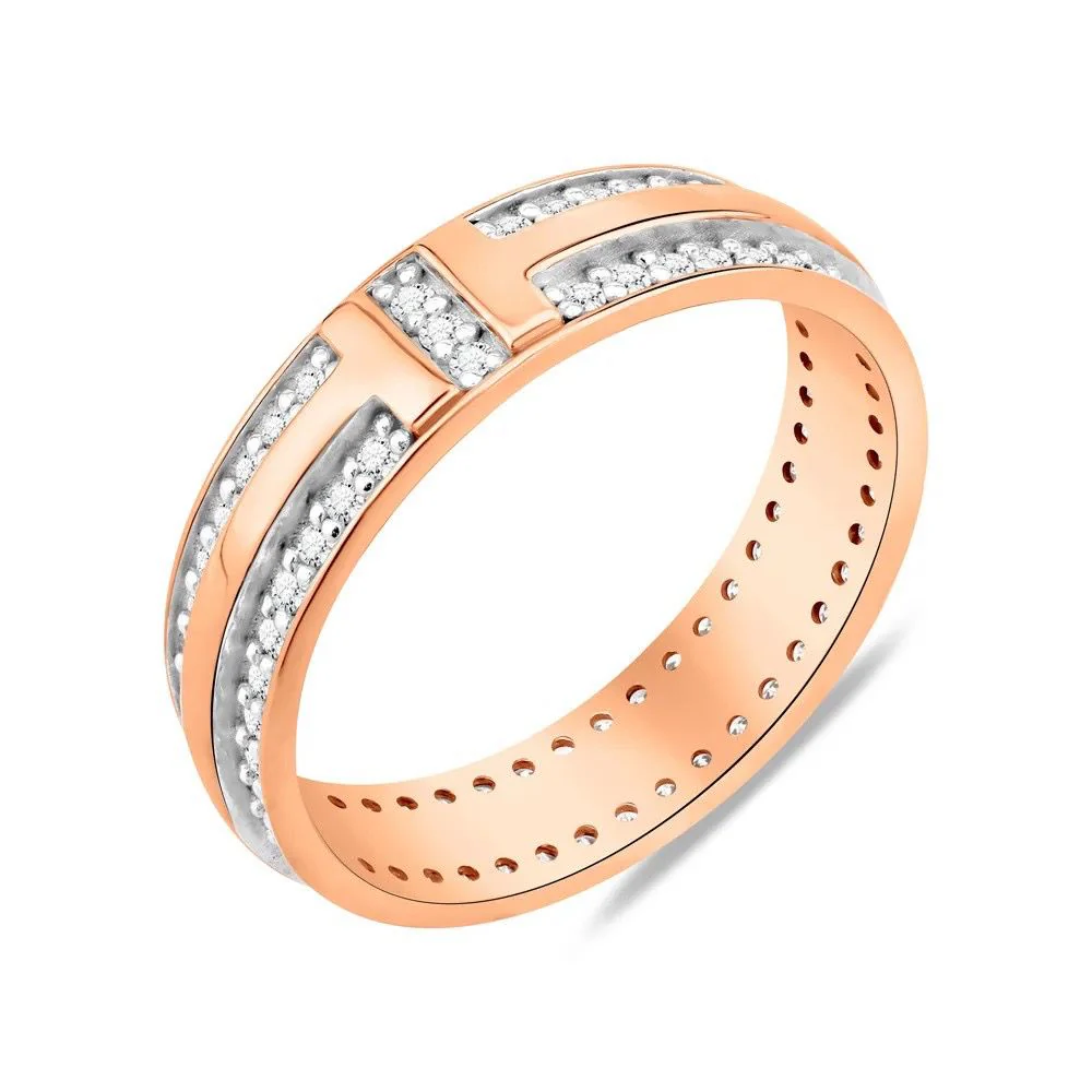 Ring in 14K/585 Rose Gold with Diamonds