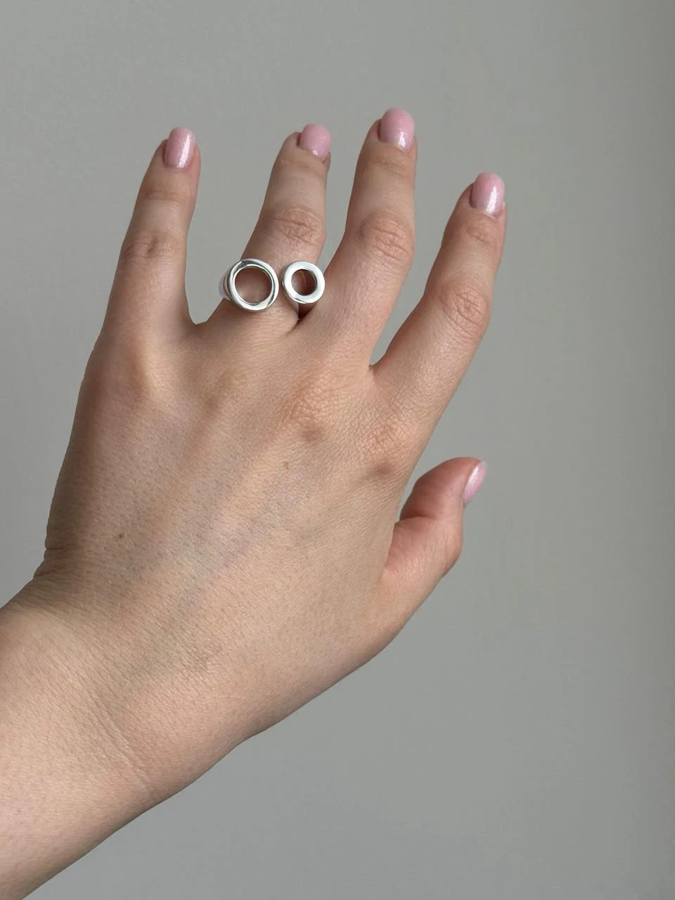 Ring in 14K/585 White Gold Circles - Image 2