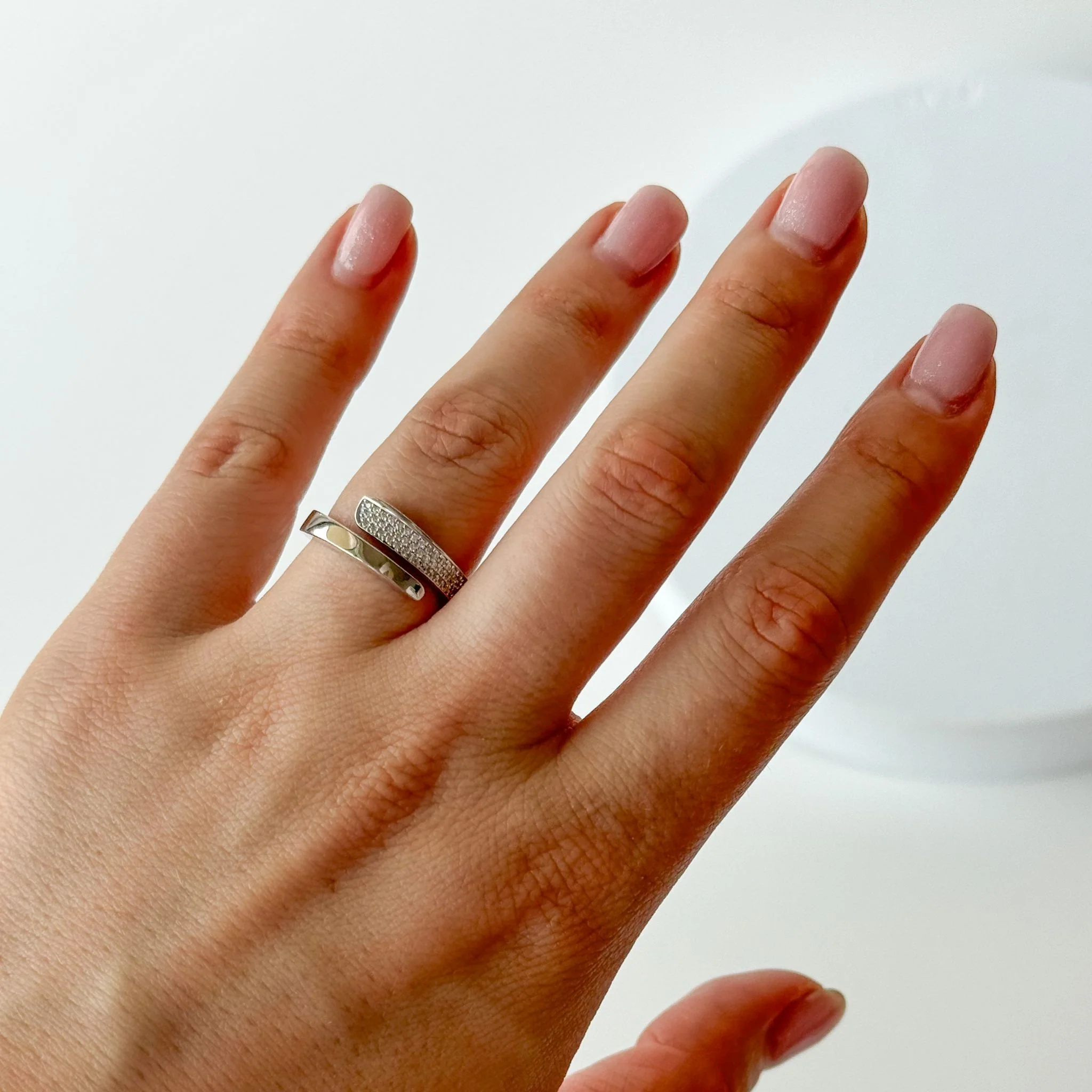 Ring in 14K/585 White Gold with Cubic Zirconia - Image 2