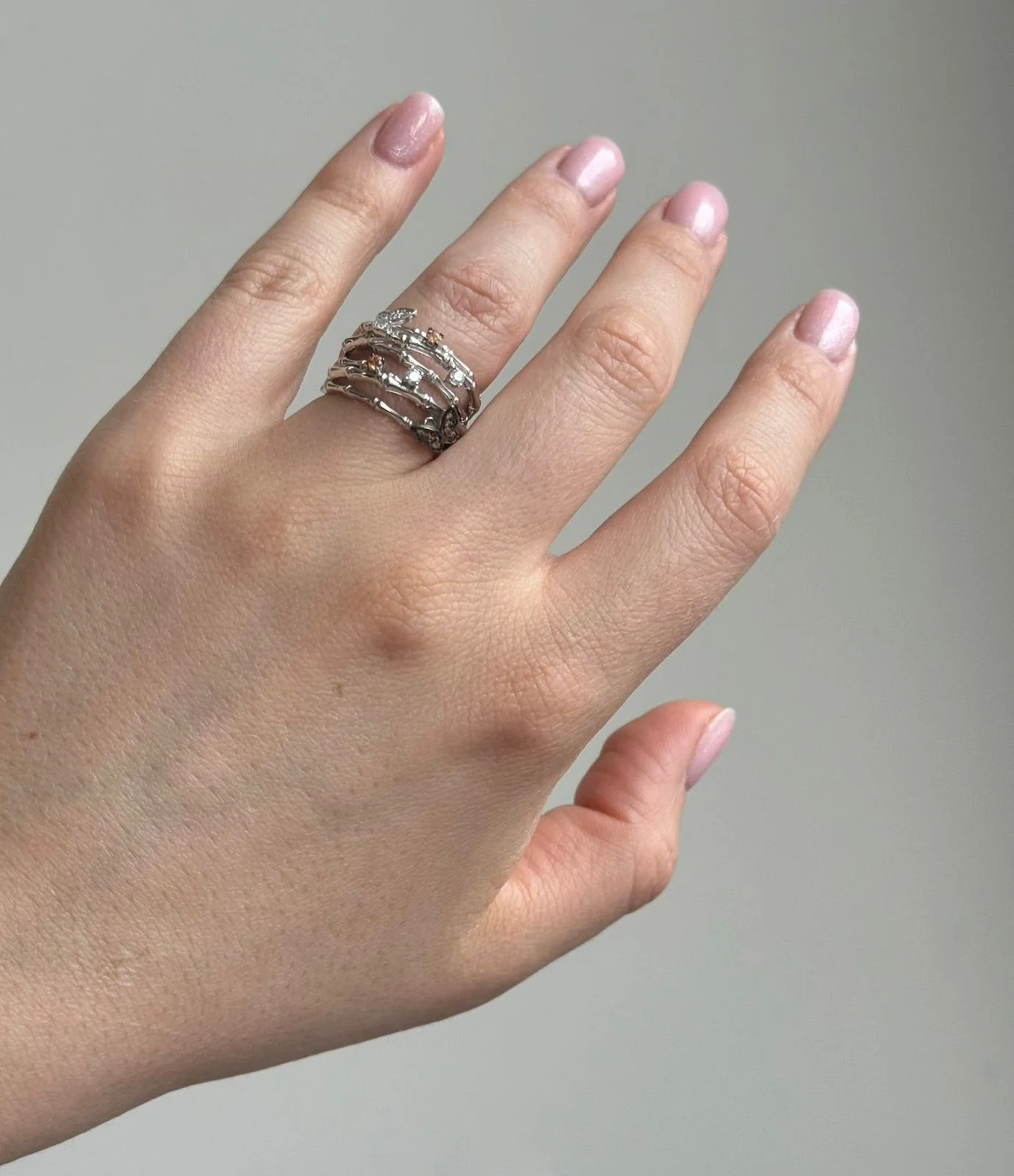 Ring in 14K/585 White Gold with Cubic Zirconia Butterflies - Image 2