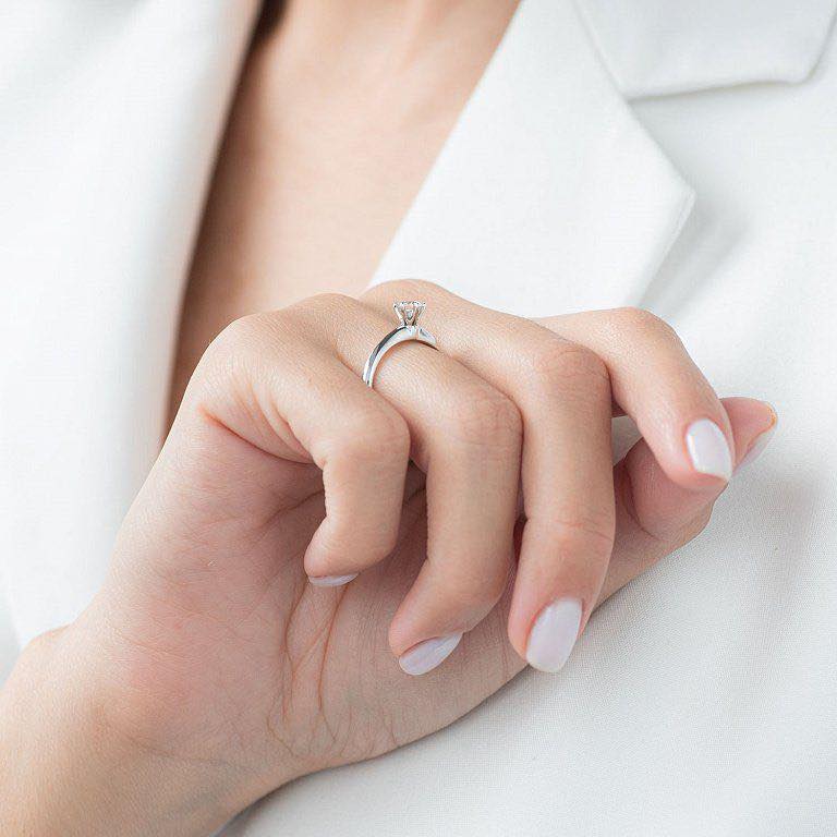Ring in 14K/585 White Gold with Diamond - Image 3