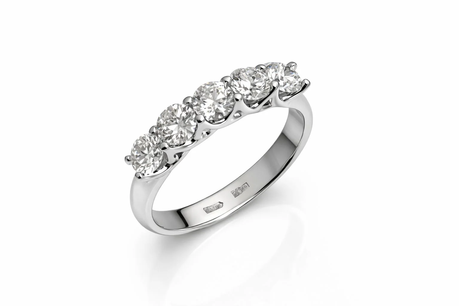 Ring in 14K/585 White Gold with Diamonds 1.31 Ct