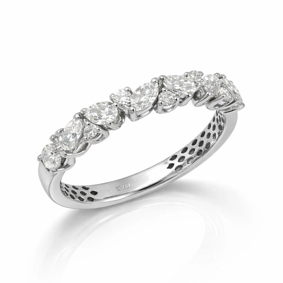 Ring in 14K/585 White Gold with Diamonds