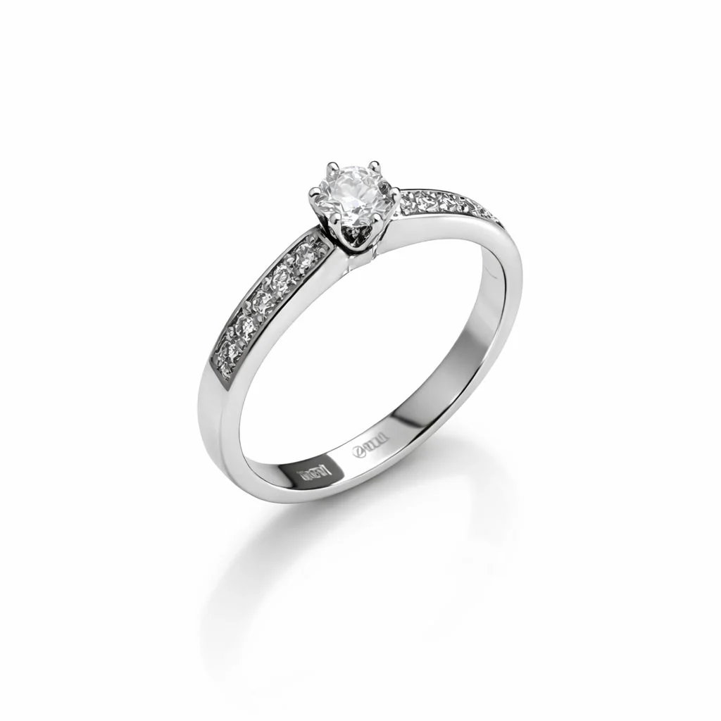Ring in 14K/585 White Gold with Diamonds