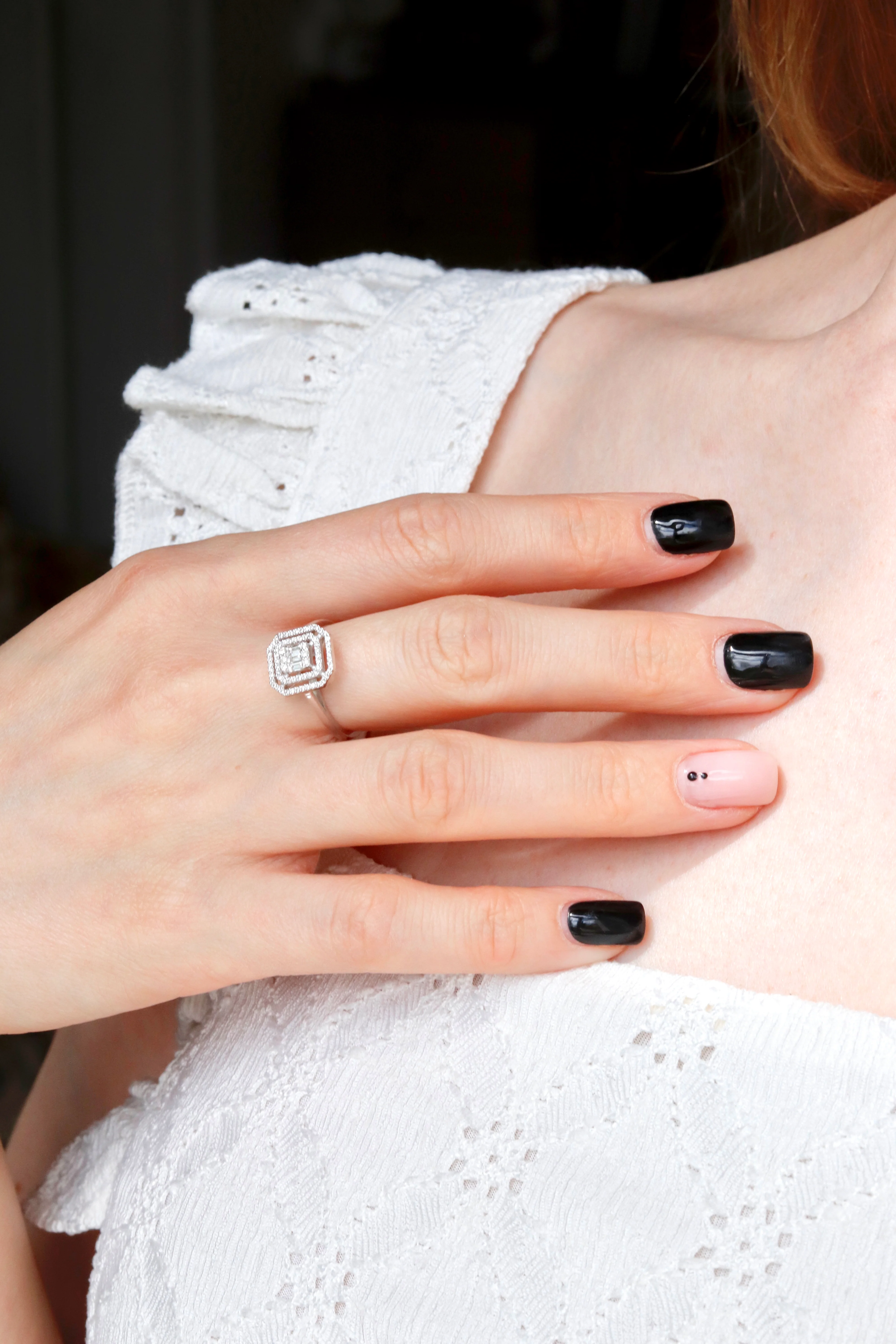 Ring in 14K/585 White Gold with Diamonds - Image 2