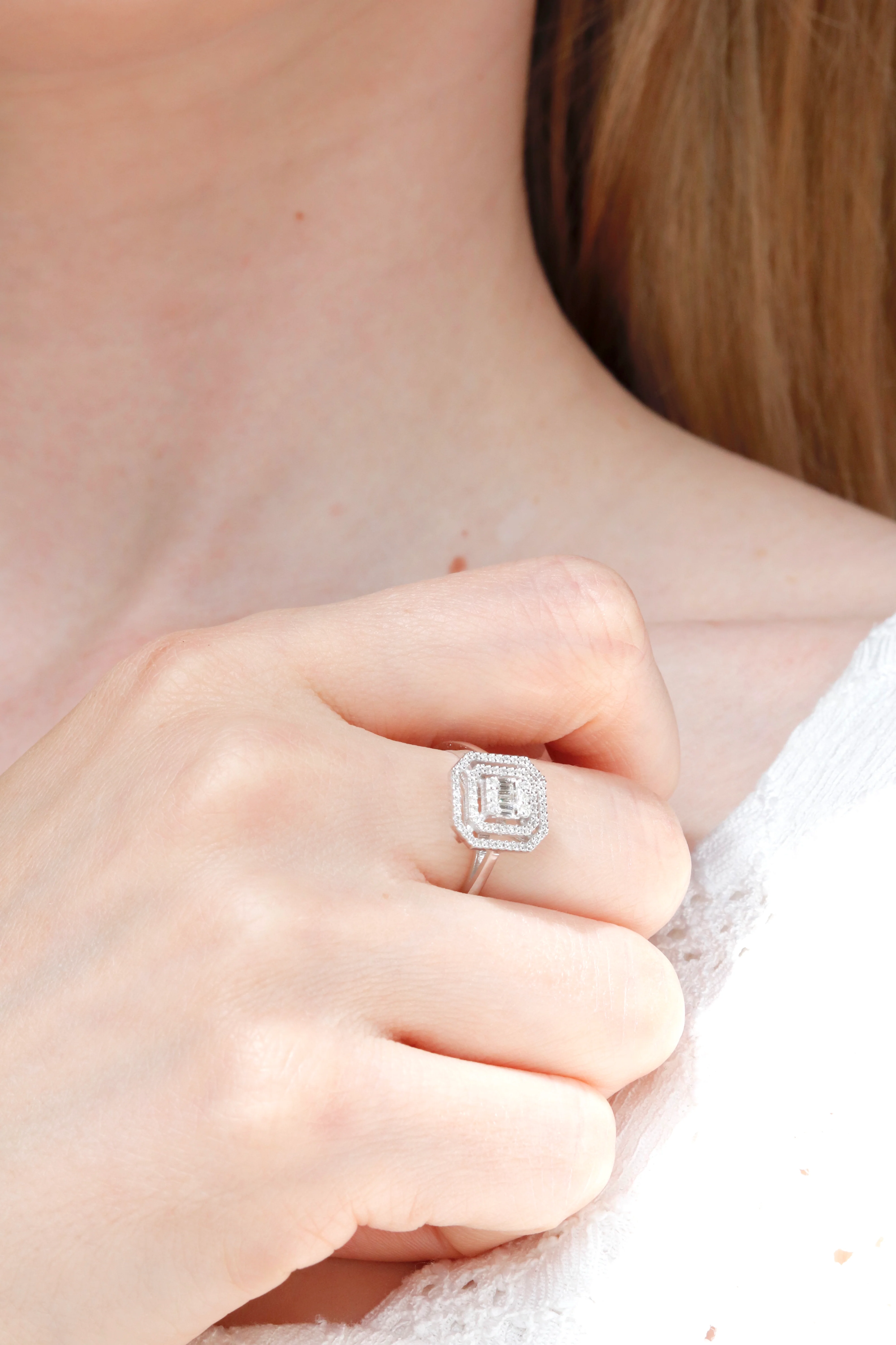 Ring in 14K/585 White Gold with Diamonds - Image 4