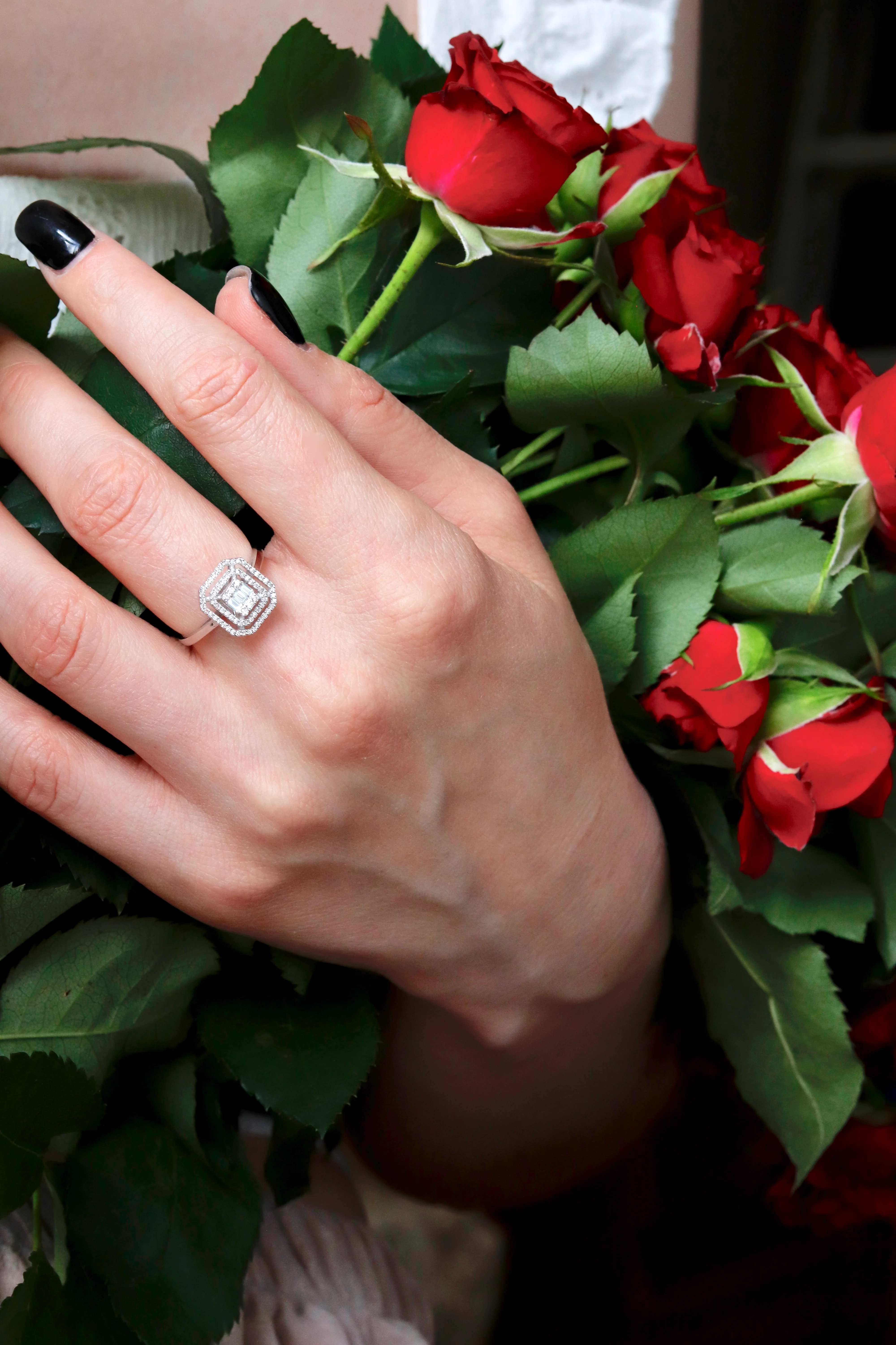 Ring in 14K/585 White Gold with Diamonds - Image 7