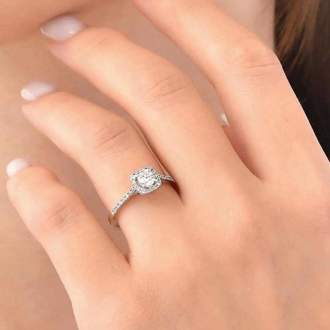 Ring in 14K/585 White Gold with Diamonds - Image 2