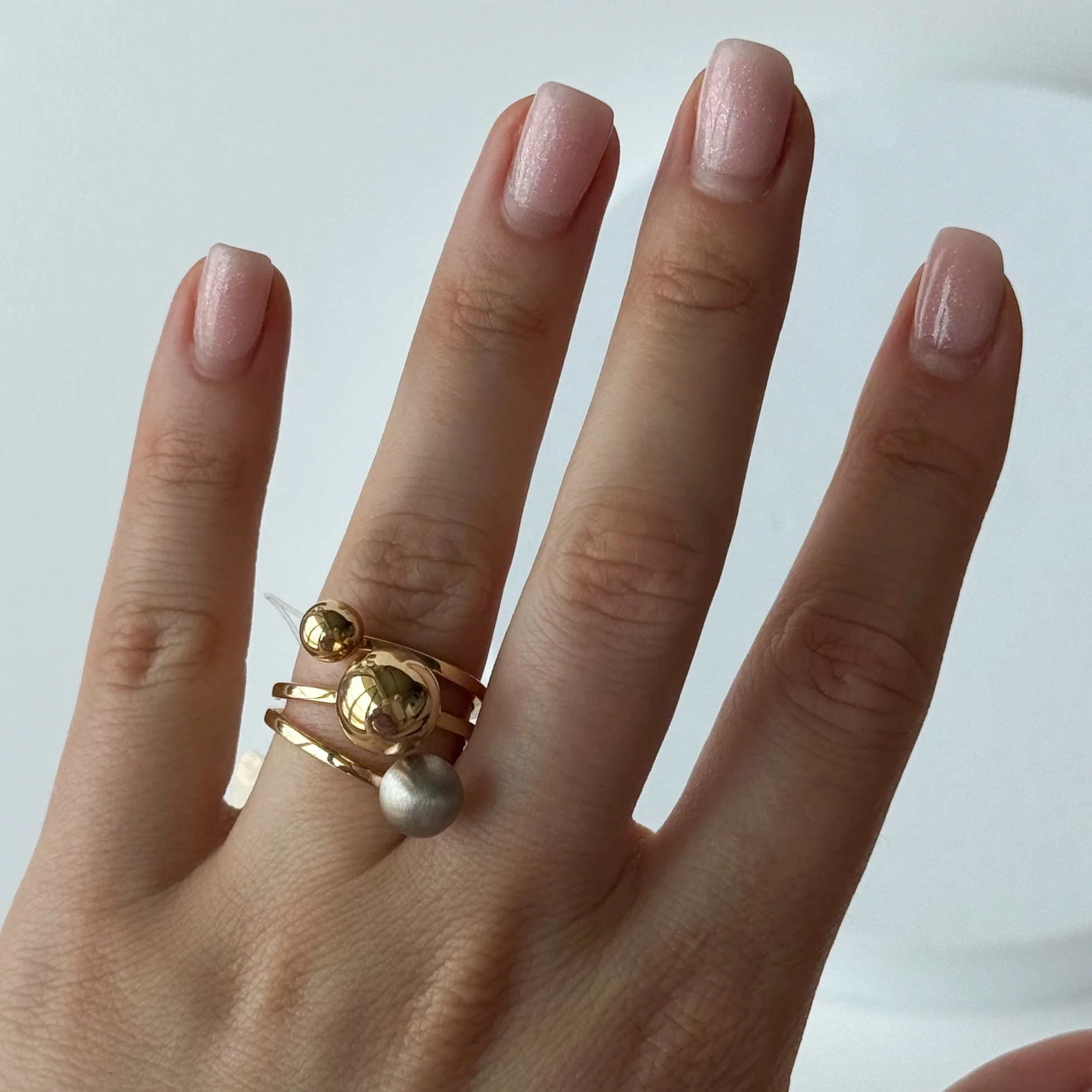 Ring in 14K/585 Yellow and White Gold Ball - Image 2