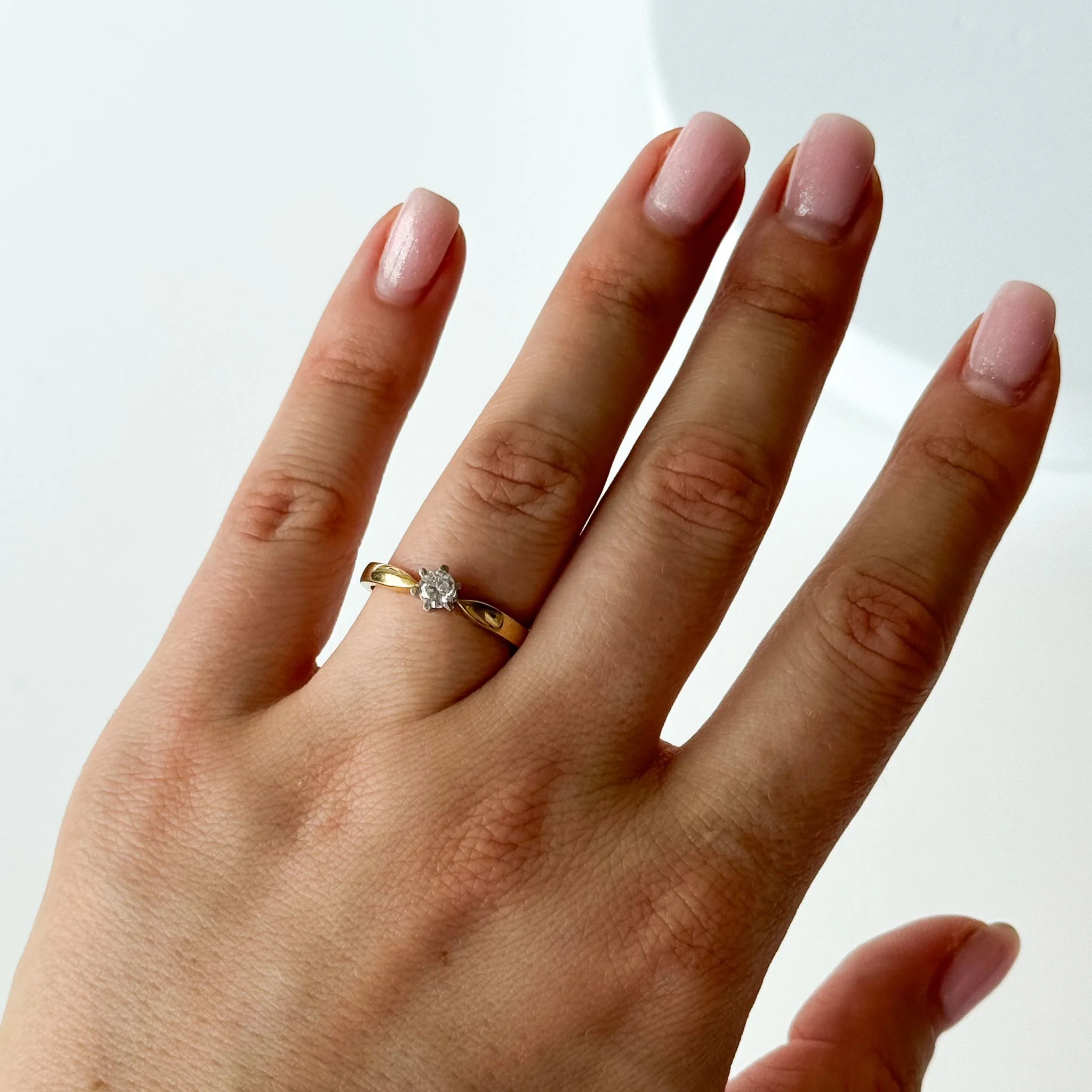 Ring in 14K/585 Yellow and White Gold with Cubic Zirconia - Image 2