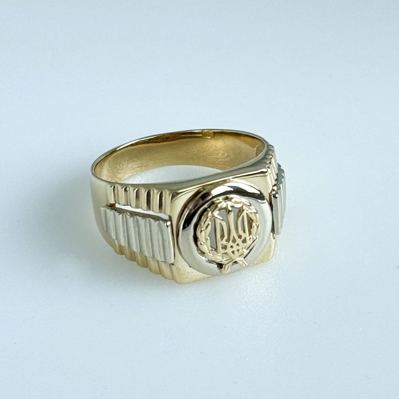 Ring in 14K/585 Yellow and White Gold with Tryzub - Image 2