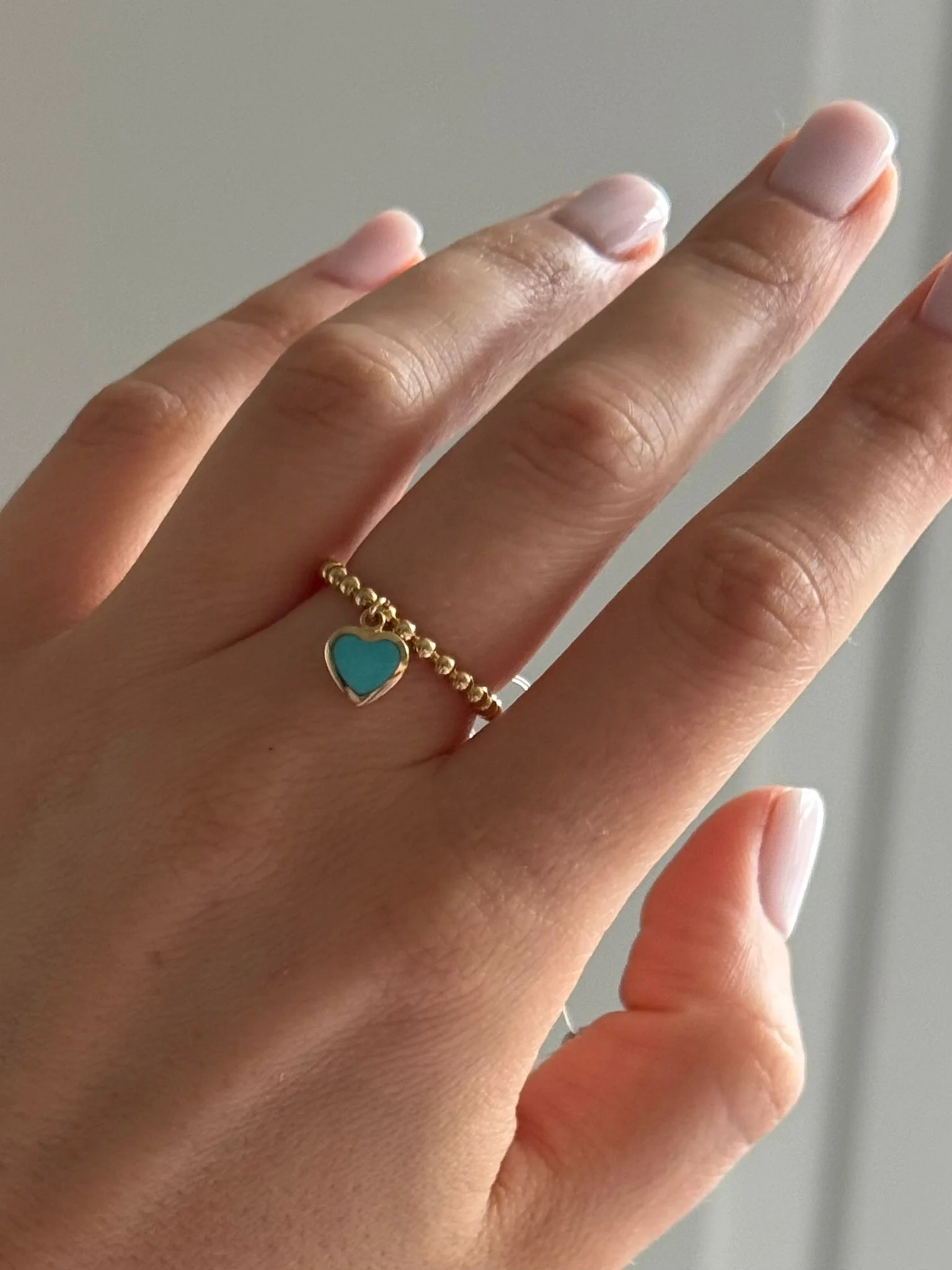 Ring in 14K/585 Yellow Gold Heart with Enamel - Image 2