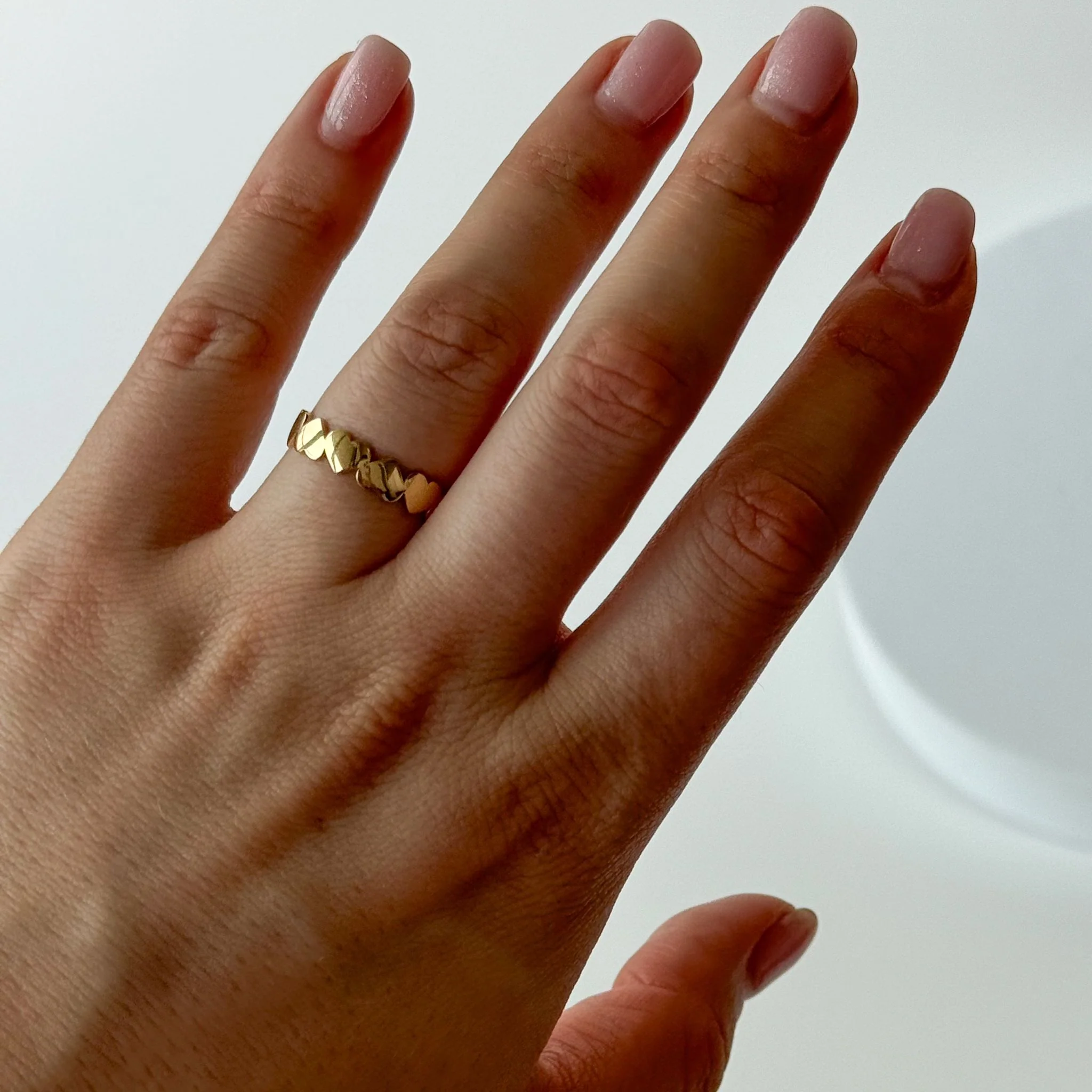 Ring in 14K/585 Yellow Gold Hearts - Image 2