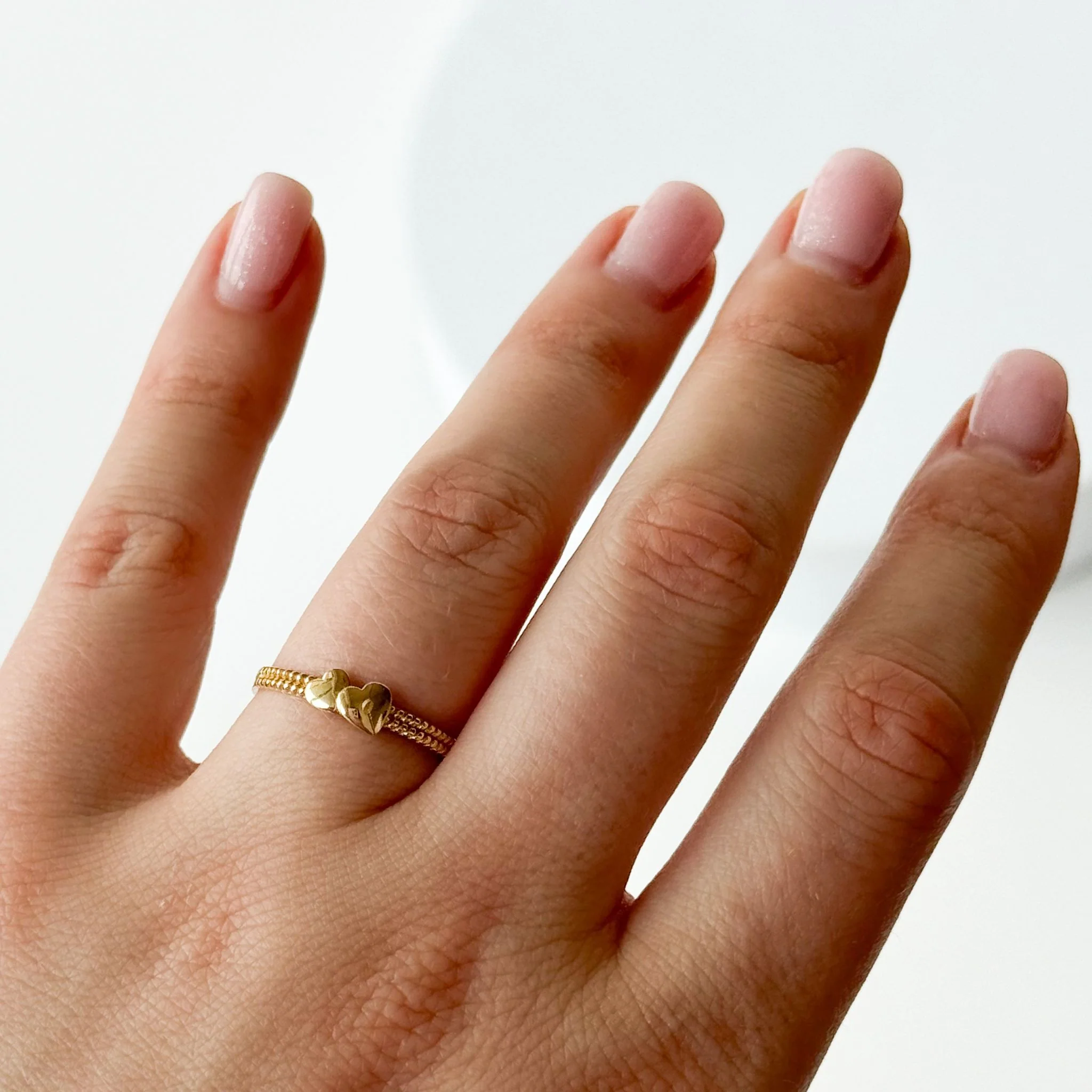 Ring in 14K/585 Yellow Gold "Two Hearts" - Image 2