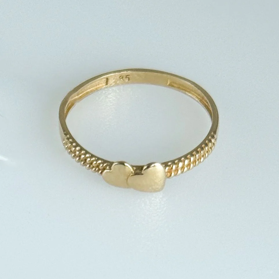 Ring in 14K/585 Yellow Gold "Two Hearts" - Image 3