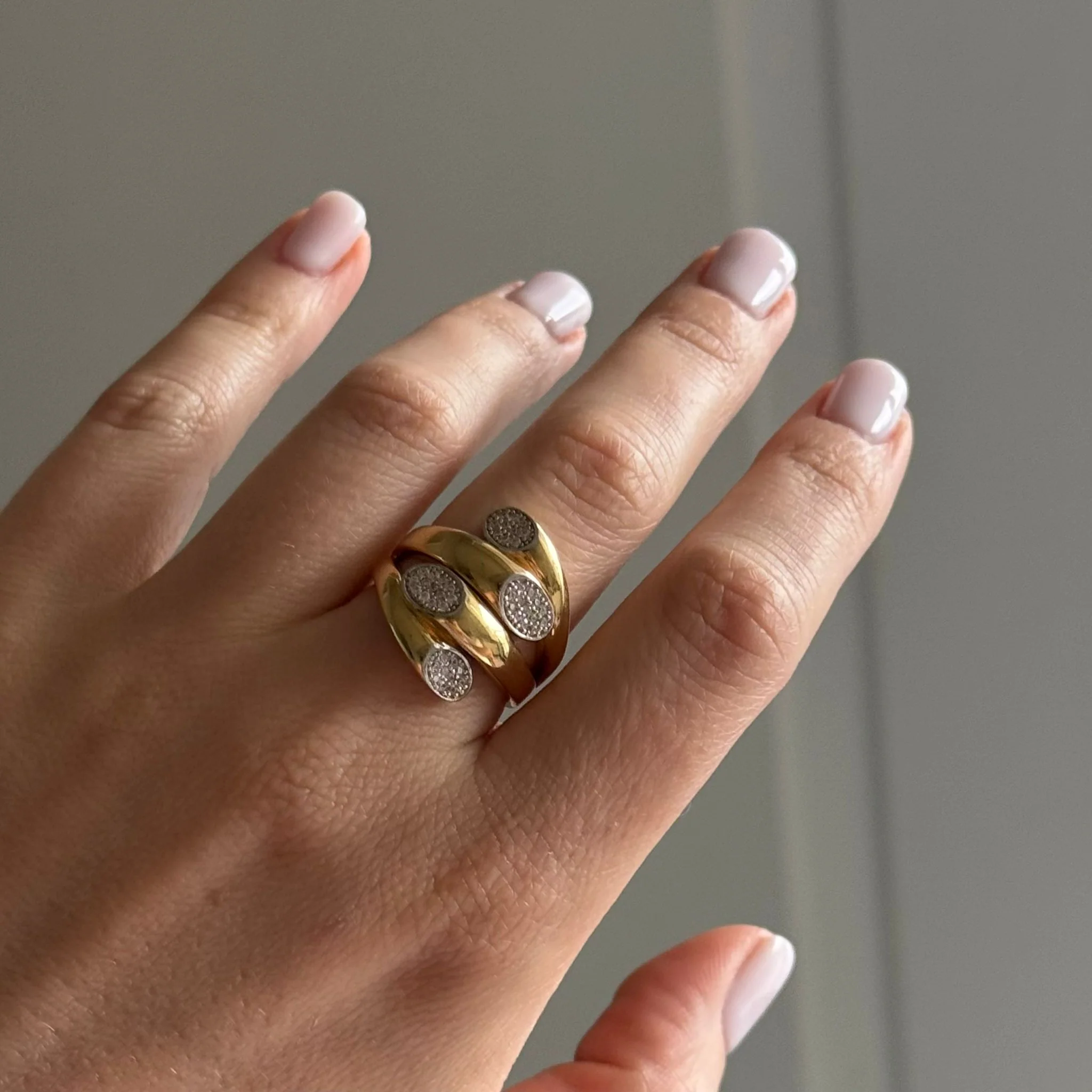 Ring in 14K/585 Yellow Gold with Cubic Zirconia - Image 2