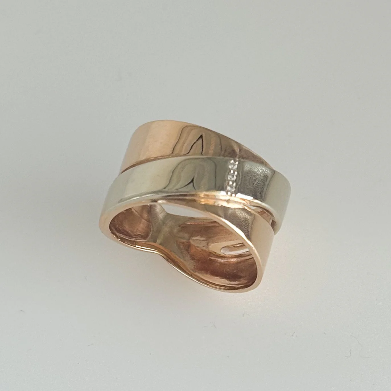 Ring in 14K/585 Rose and White Gold with Cubic Zirconia - Image 3