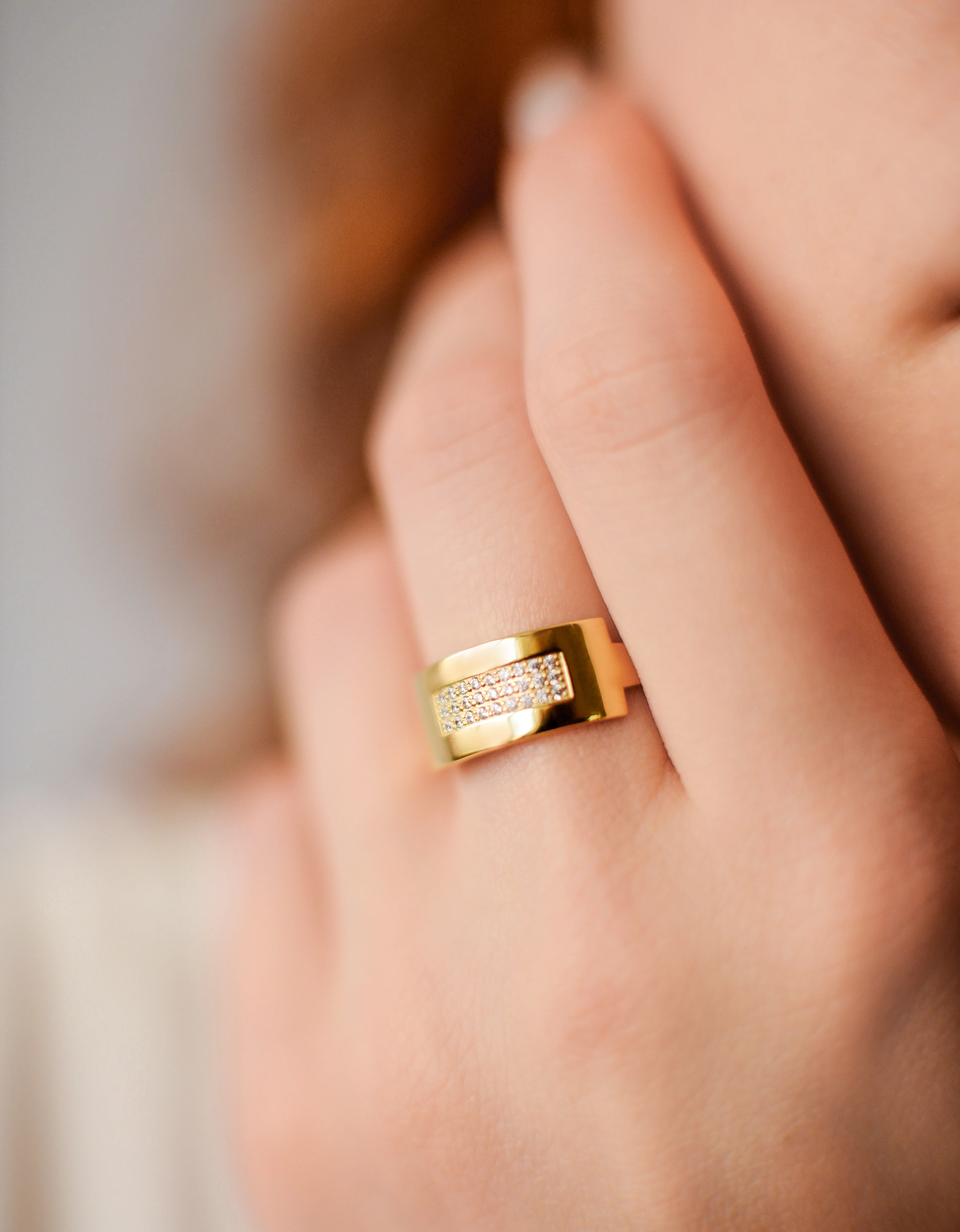 Ring in 14K/585 Rose Gold with Cubic Zirconia - Image 2