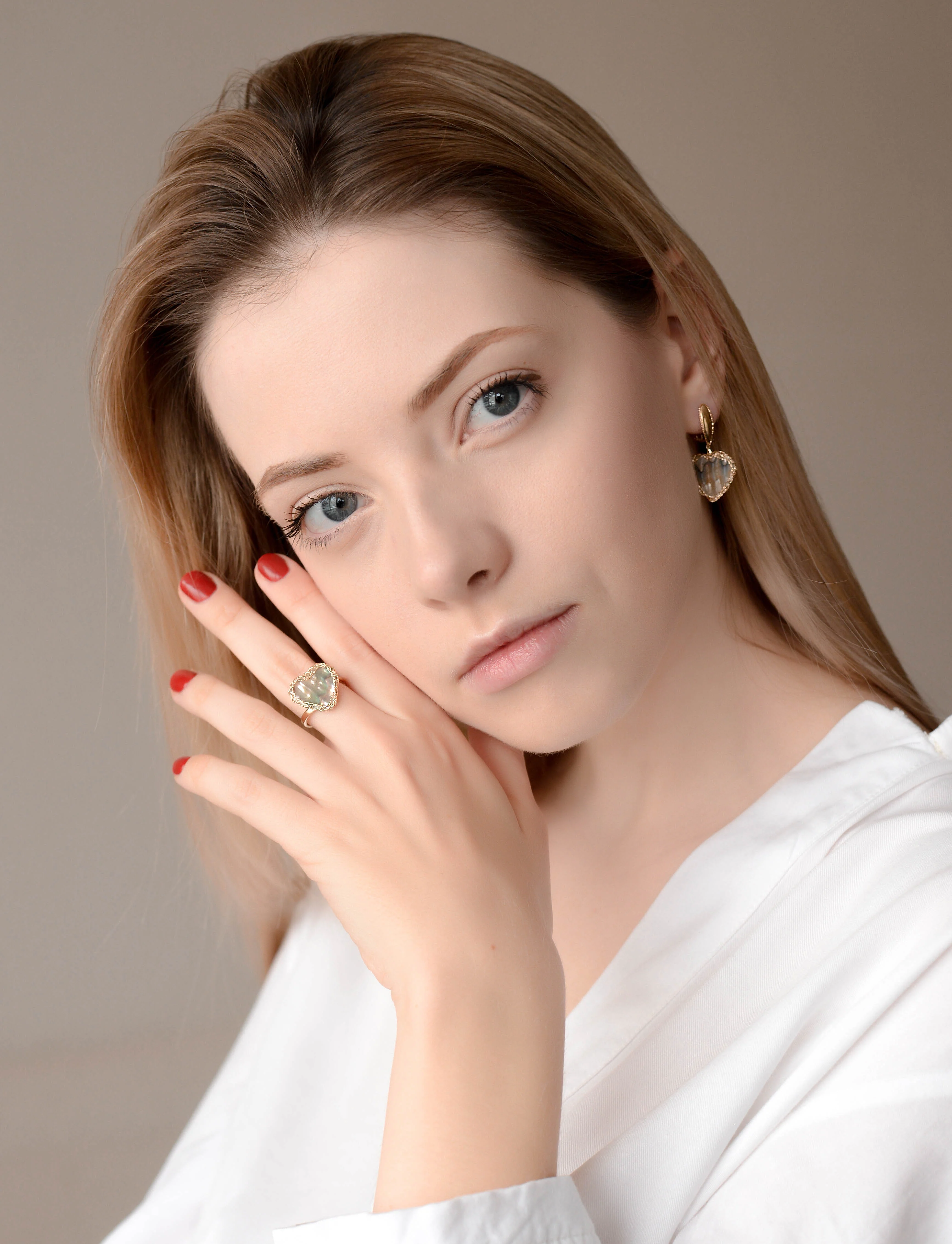 Ring in 14K/585 Yellow Gold with Mother of Pearl - Image 4