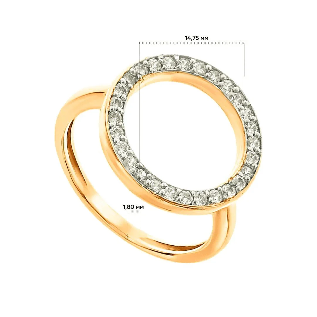 Ring in 14K/585 Yellow Gold with Cubic Zirconia - Image 2