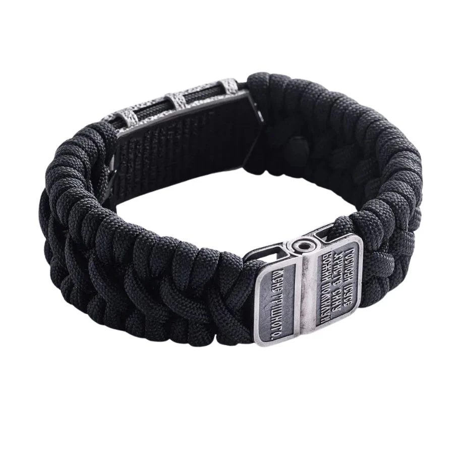 Rope Bracelet with 925 Sterling Silver Cossack and Tryzub - Image 4