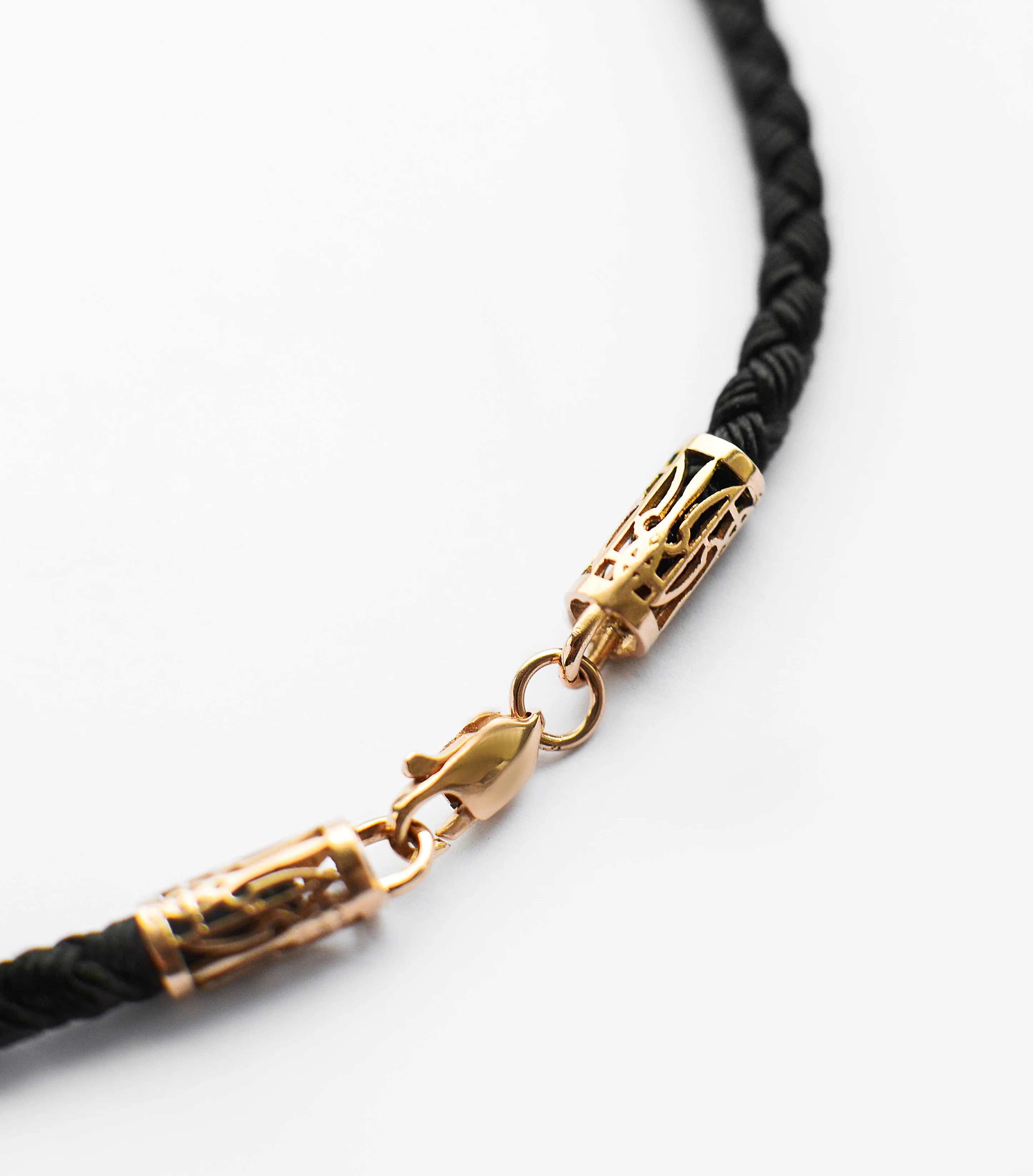 Rope Necklace with 14K/585 Rose Gold Lock Tryzub - Image 2