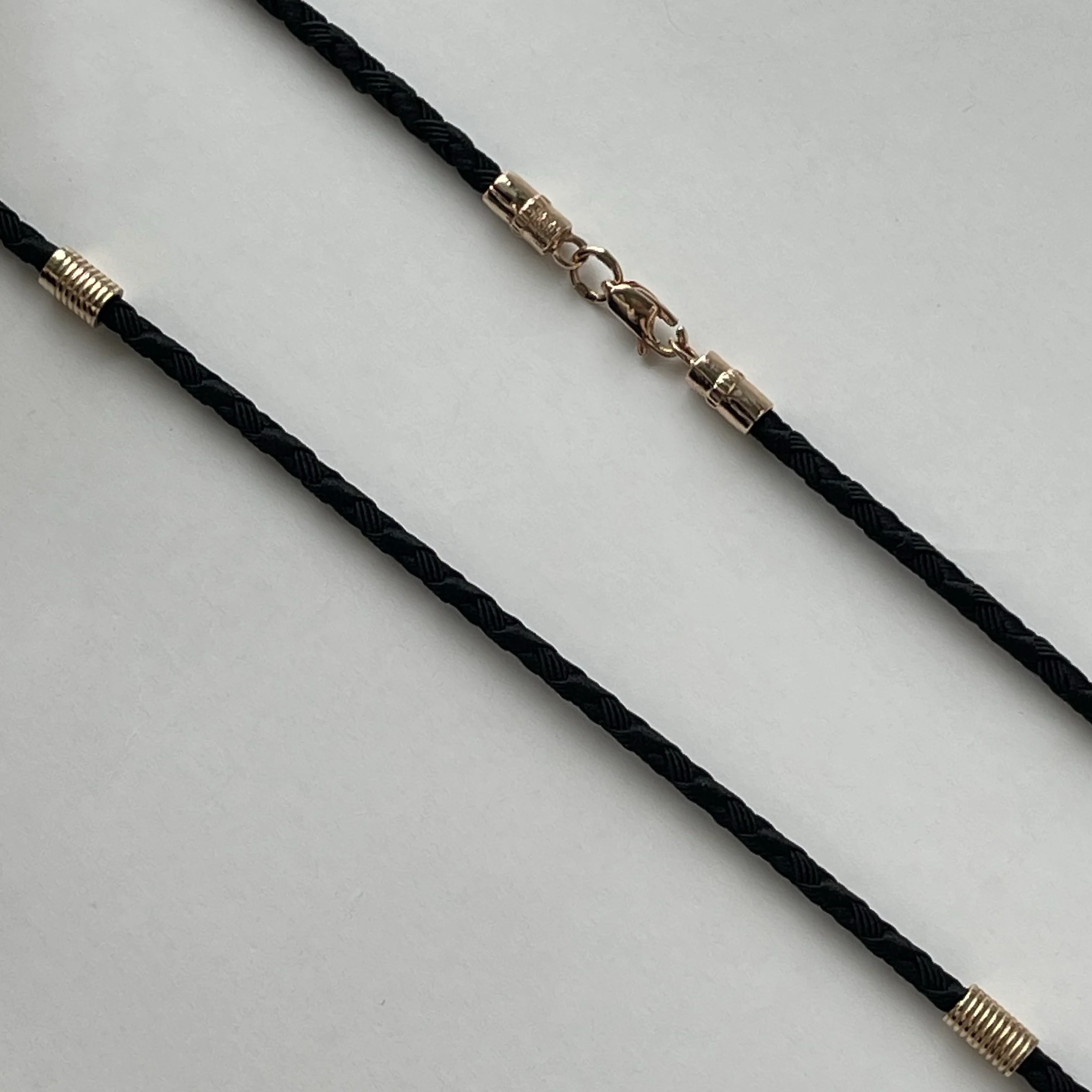 Rope with 14K/585 Rose Gold Lock with Inserts - Image 3