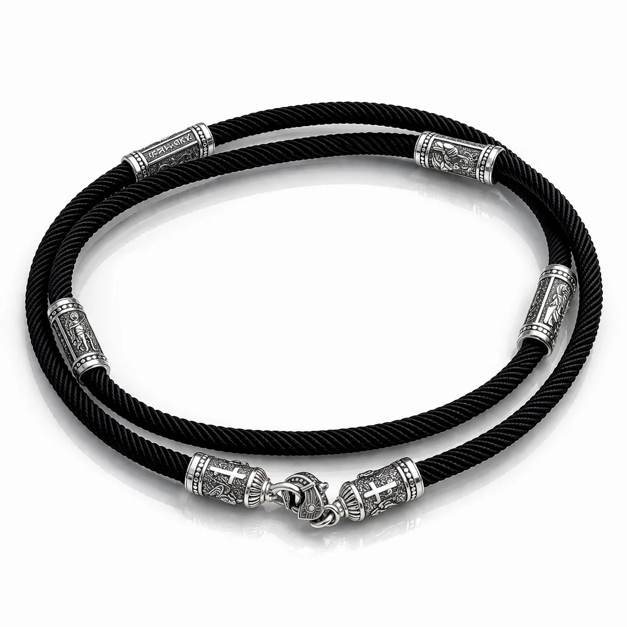 Rope with 925 Sterling Silver Lock and Inserts