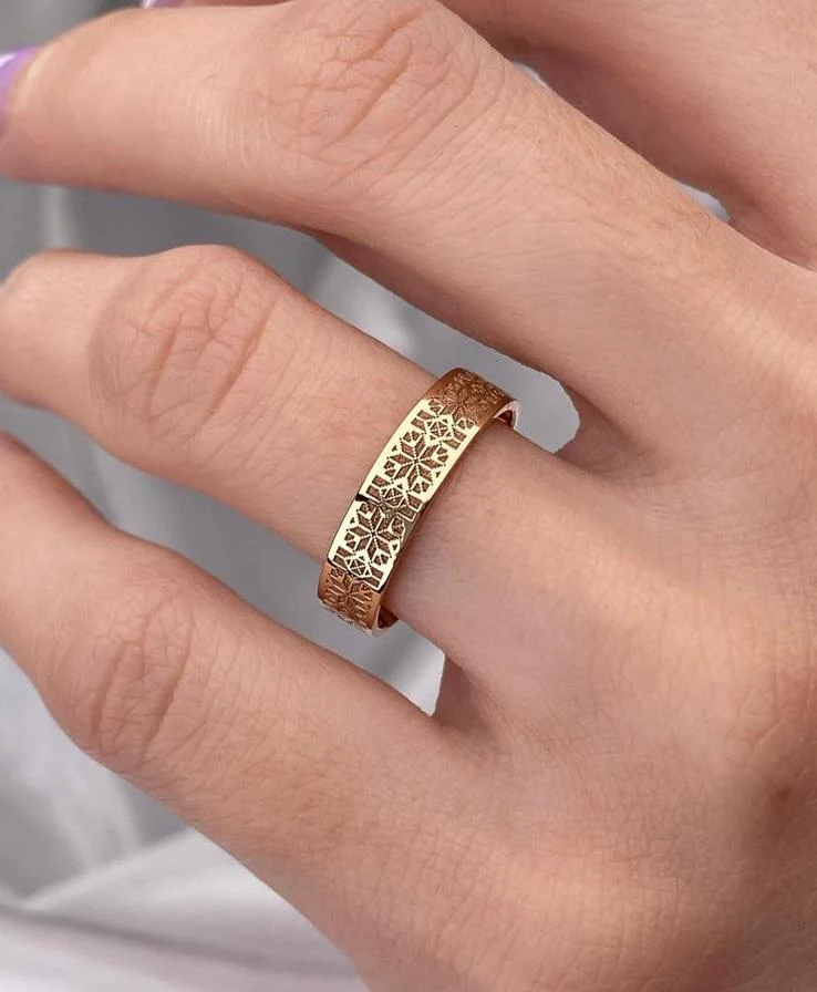 Rose Gold Plated 925 Sterling Silver Vyshyvanka Ring - Image 2