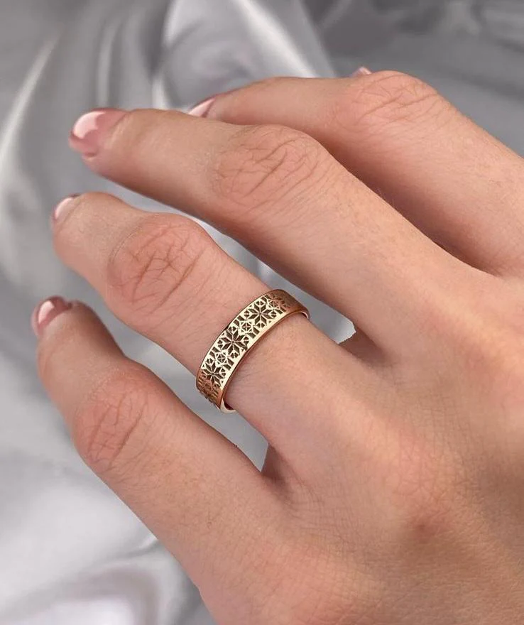 Rose Gold Plated 925 Sterling Silver Vyshyvanka Ring - Image 3