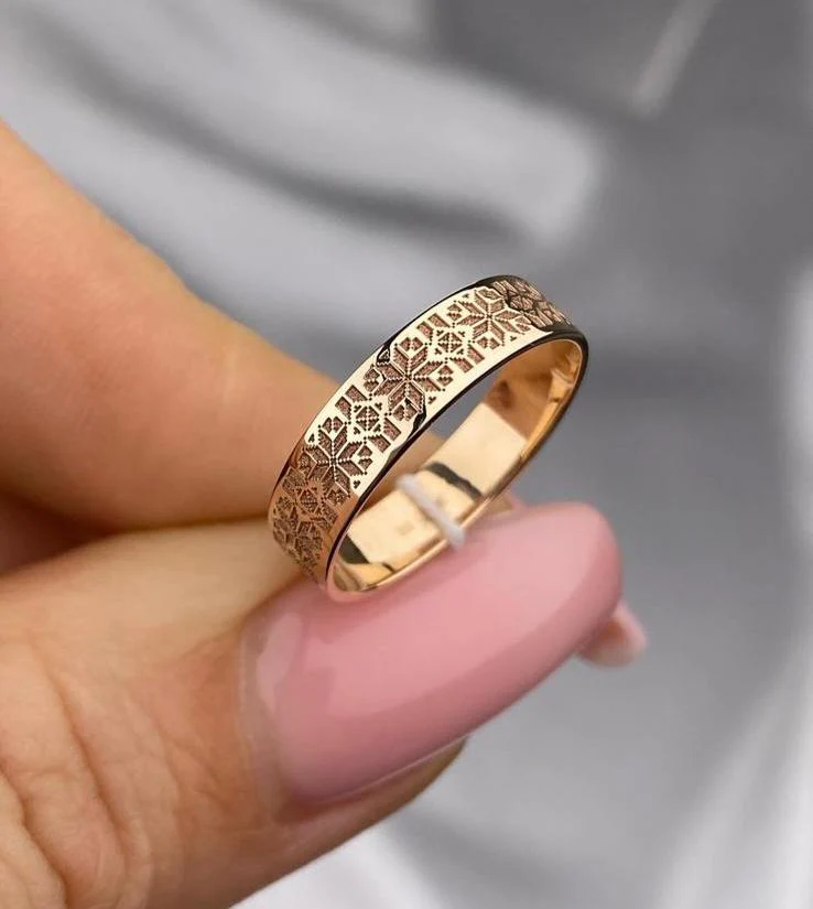 Rose Gold Plated 925 Sterling Silver Vyshyvanka Ring - Image 4