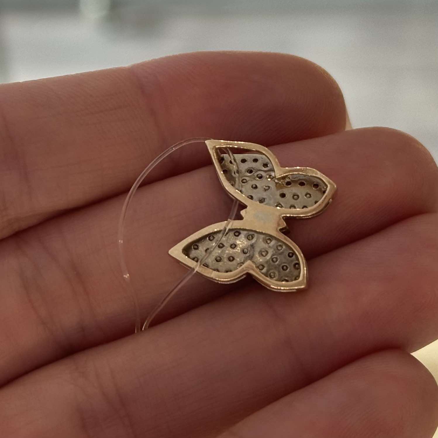Shiny Butterfly Pendant in 14K/585 Rose and White Gold - Image 3