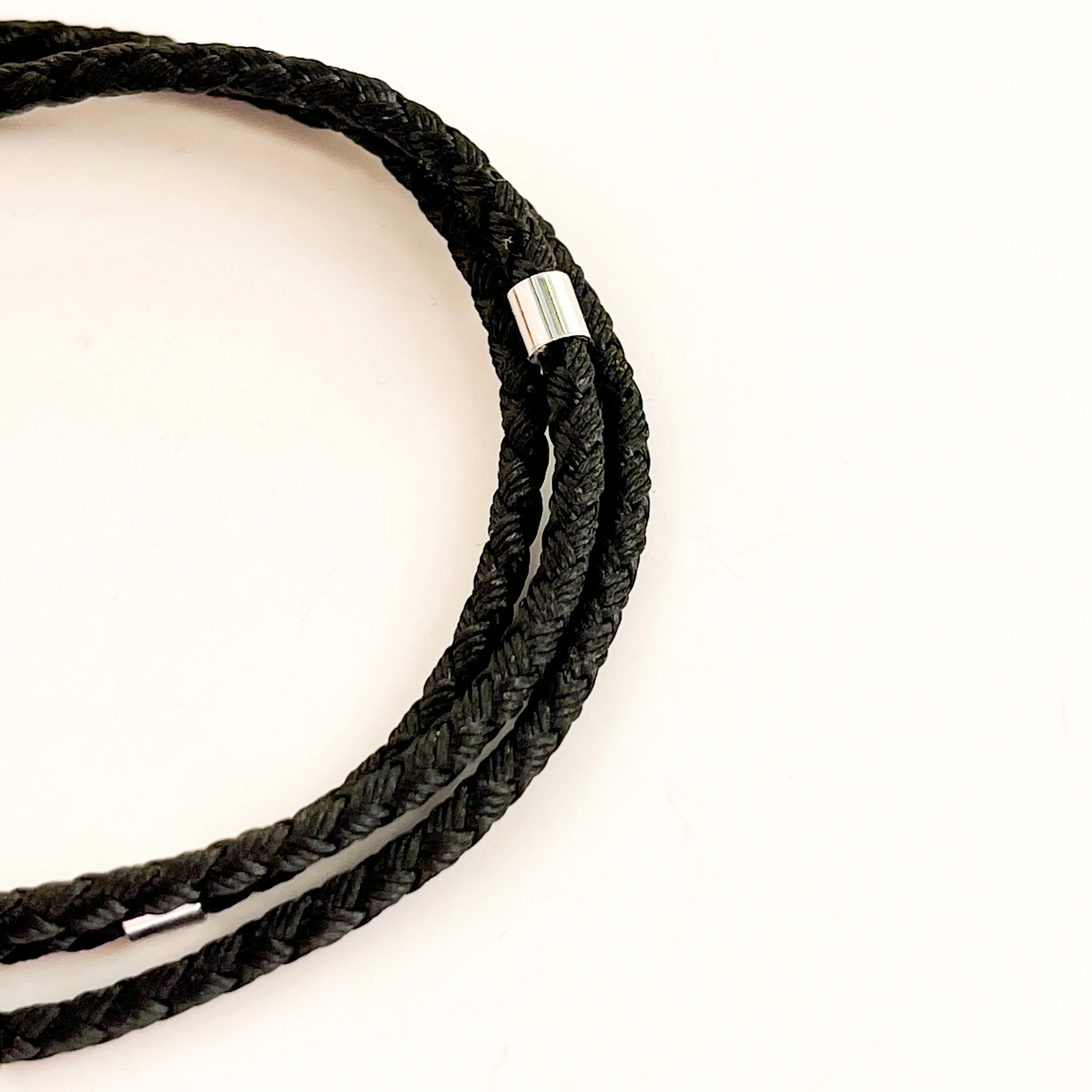 Silk Rope Necklace with 925 Sterling Silver Inserts - Image 3