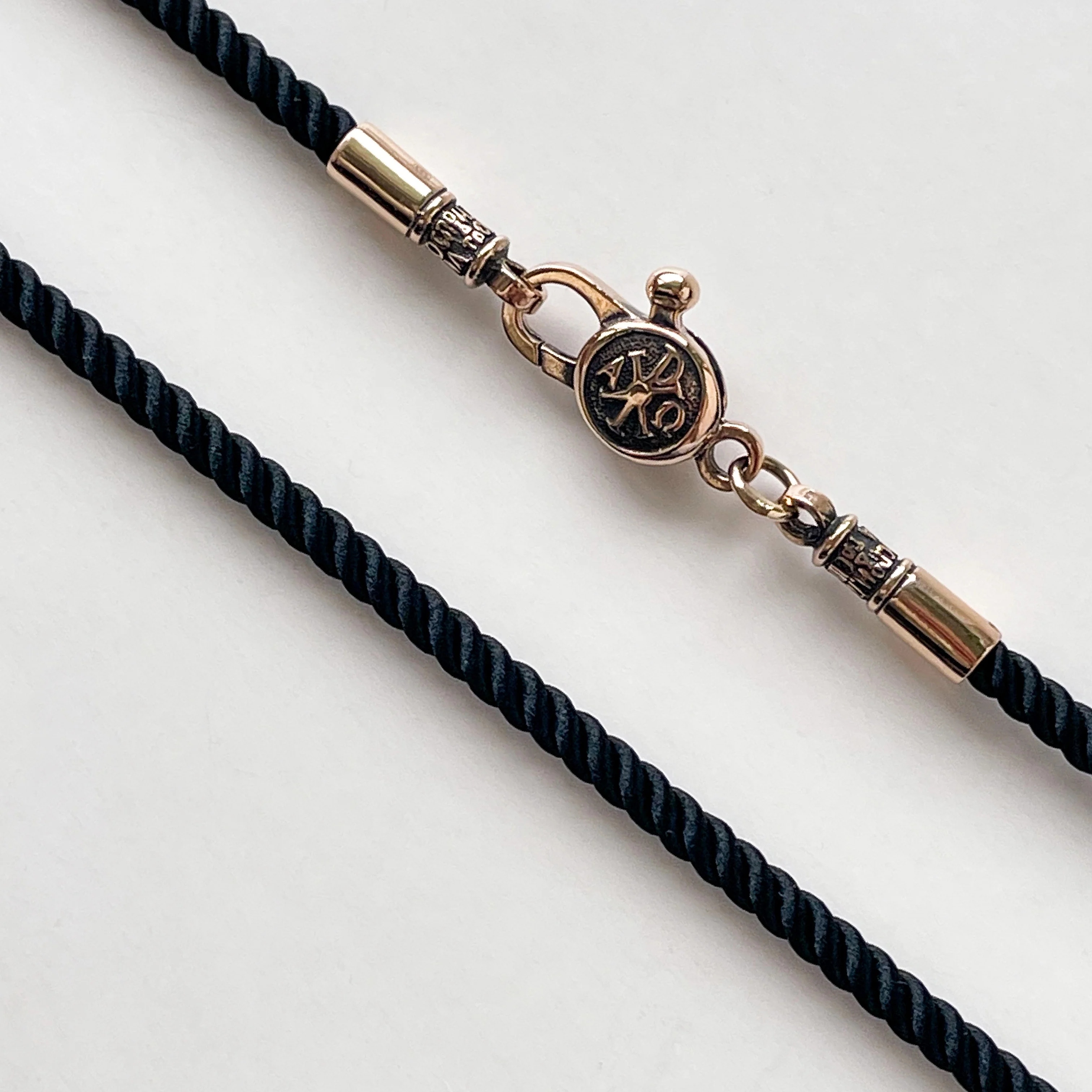 Silk Rope with 14K/585 Rose Gold Lock